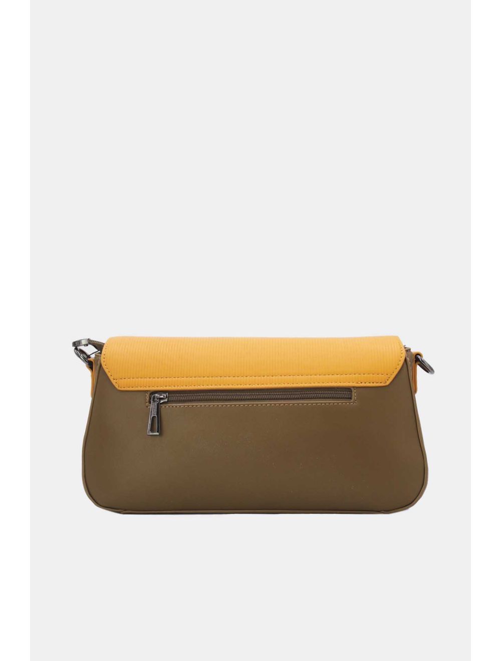 Tom&eva Sac Bandoulière Avec Rabat Asymétrique 24B-6109-Taupe/Yellow