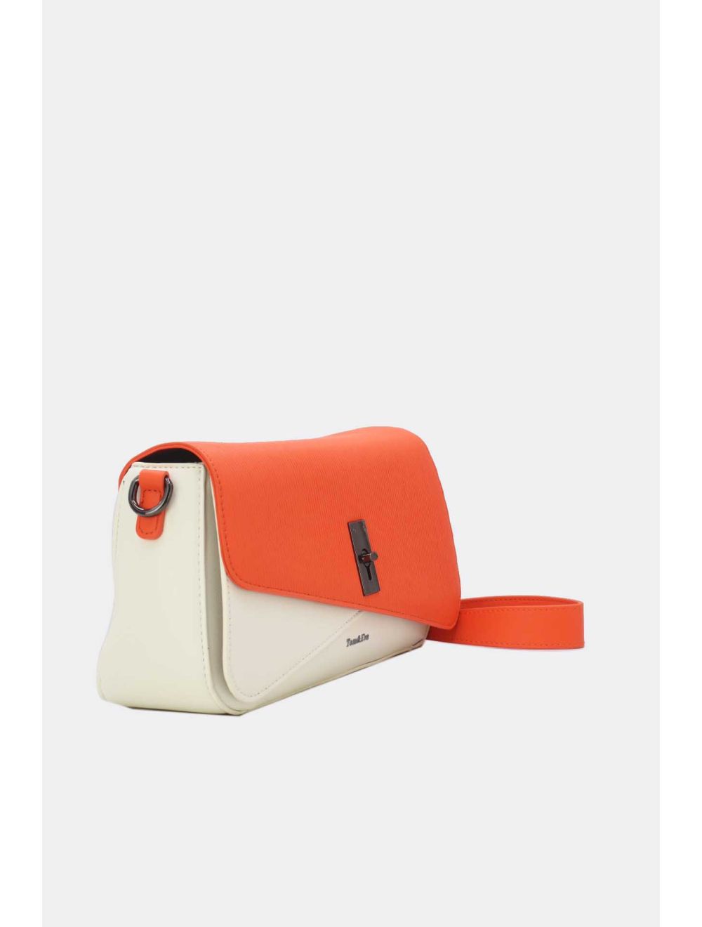 Tom&eva Sac Bandoulière Avec Rabat Asymétrique 24B-6109-White/Orange