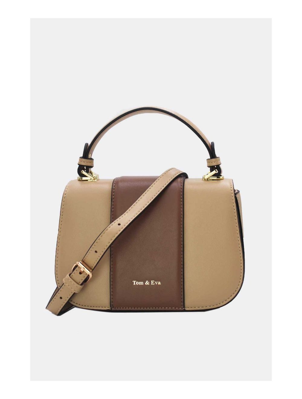 tom&eva Sac Bandoulière Bicolores 24B-5977-Apricot/Taupe