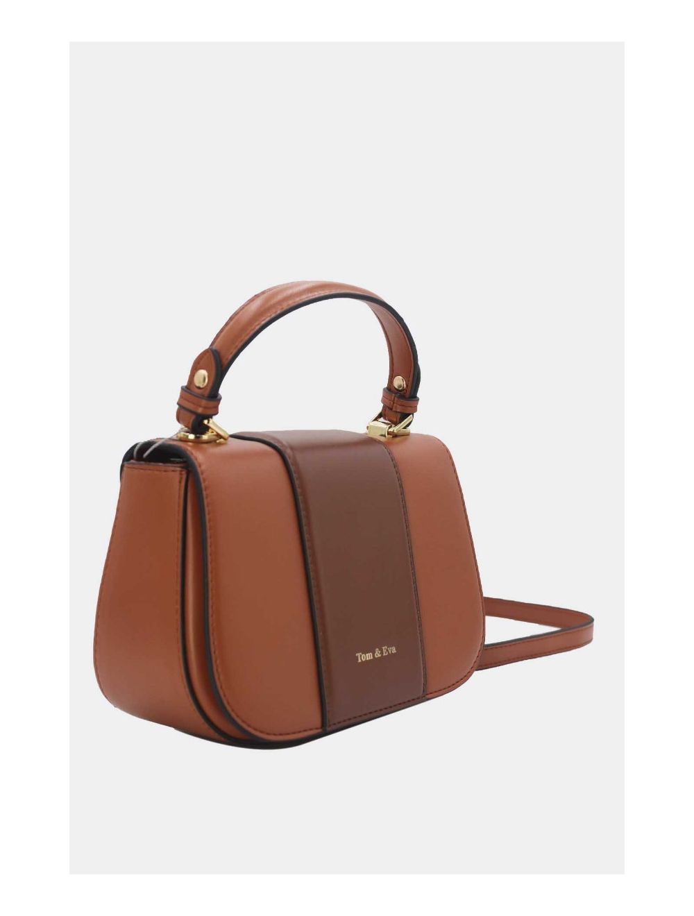 Tom&eva Sac Bandoulière Bicolores 24B-5977-Brown/Coffee
