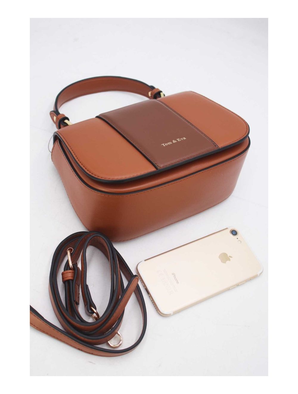 Tom&eva Sac Bandoulière Bicolores 24B-5977-Brown/Coffee