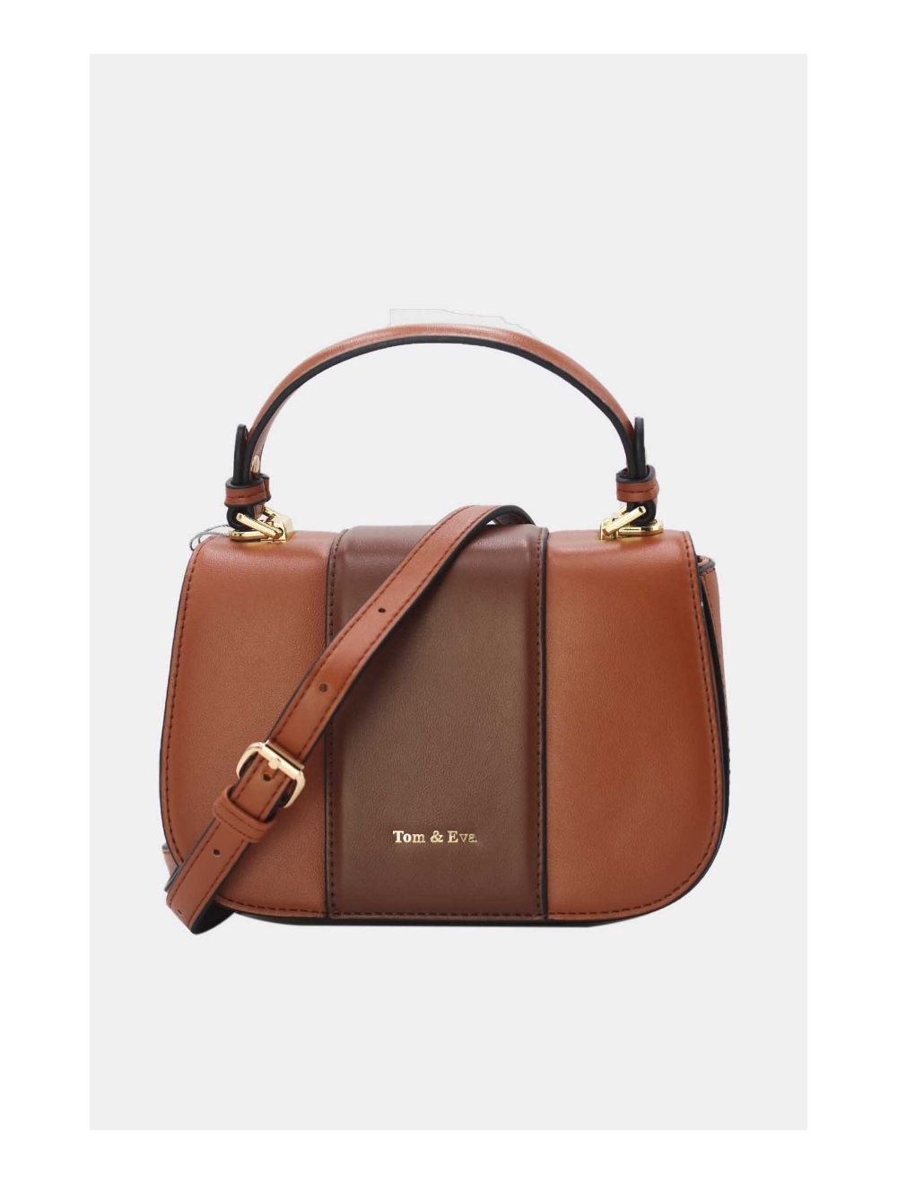 tom&eva Sac Bandoulière Bicolores 24B-5977-Brown/Coffee