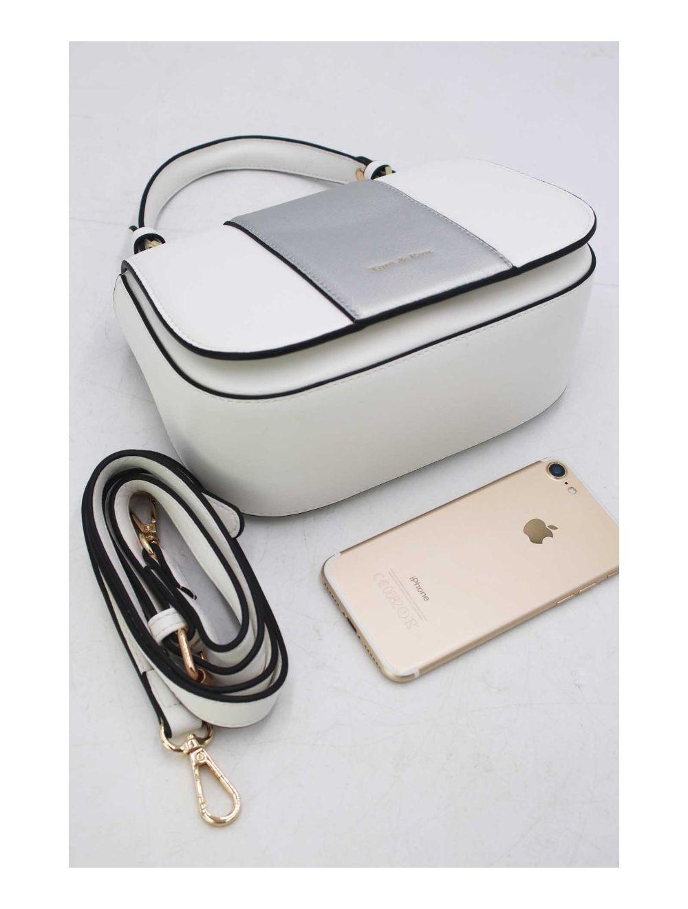 tom&eva Sac Bandoulière Bicolores 24B-5977-White/Silver