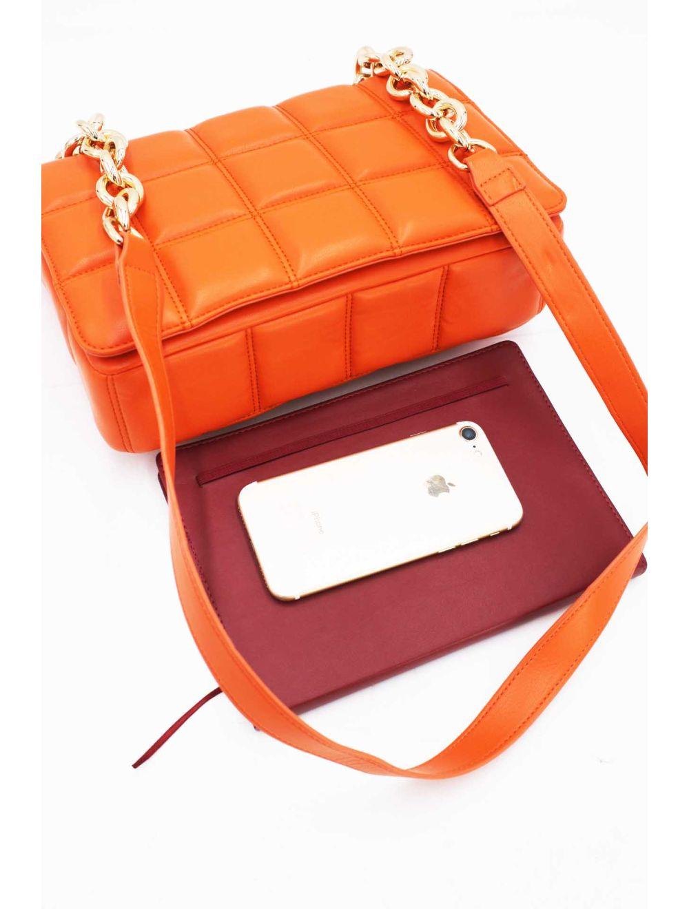 Tom&eva Sac Bandoulière Biface à Rabat Matelassé-20H-3011-Orange