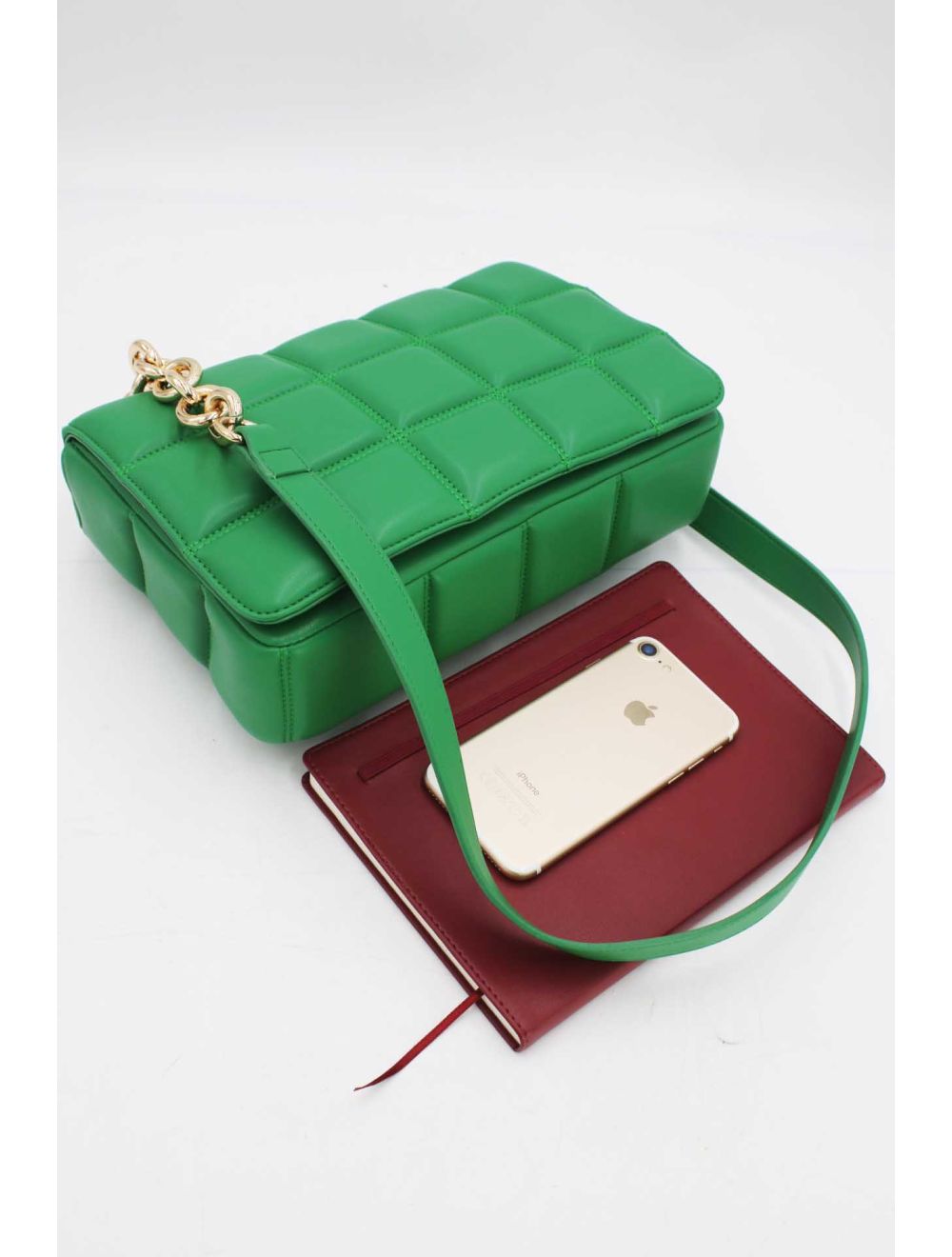 Tom&eva Sac Bandoulière Biface à Rabat Matelassé-20H-3011-Vert