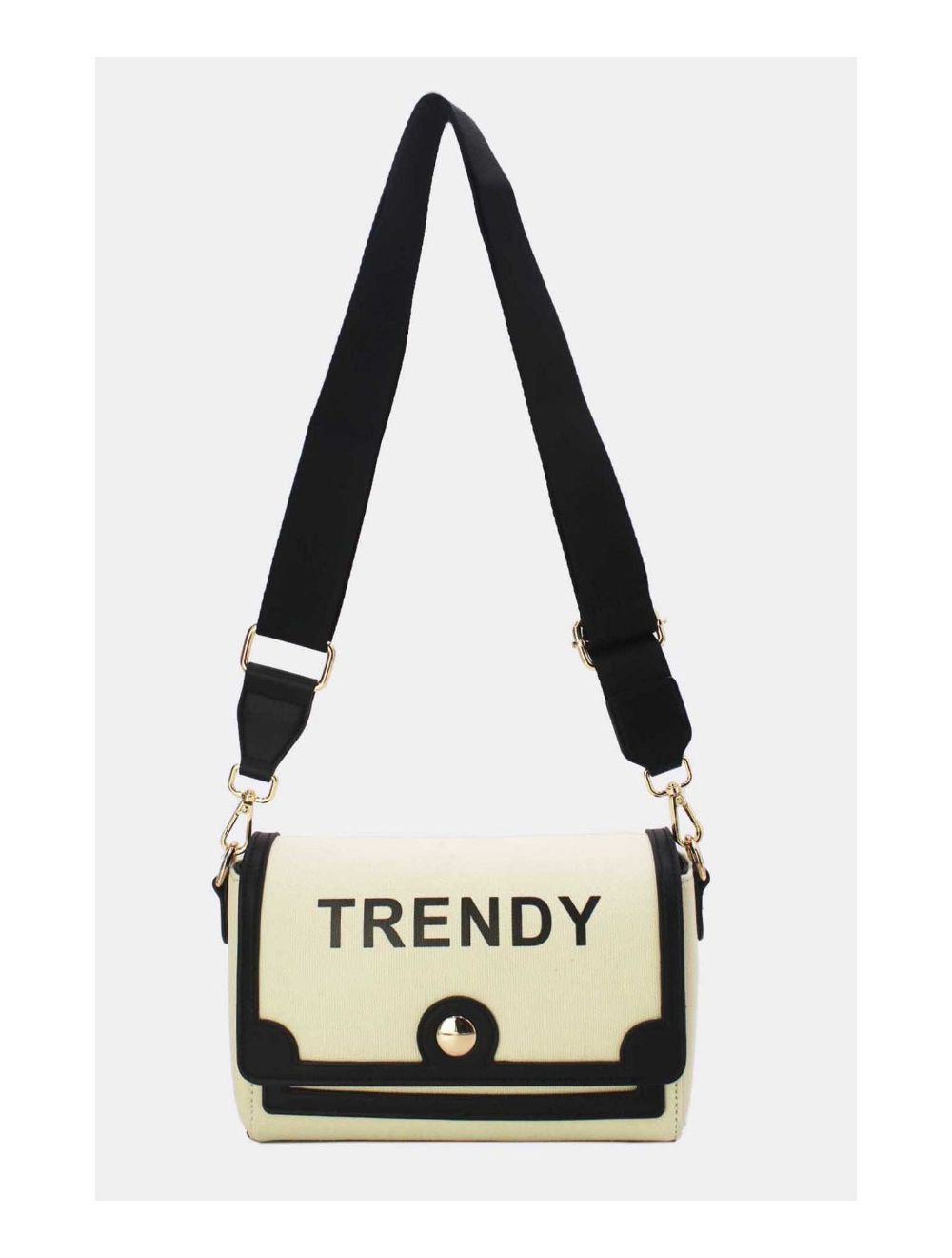 Tom&eva Sac Bandoulière Effet Tissu 24P-6089-Beige/Black