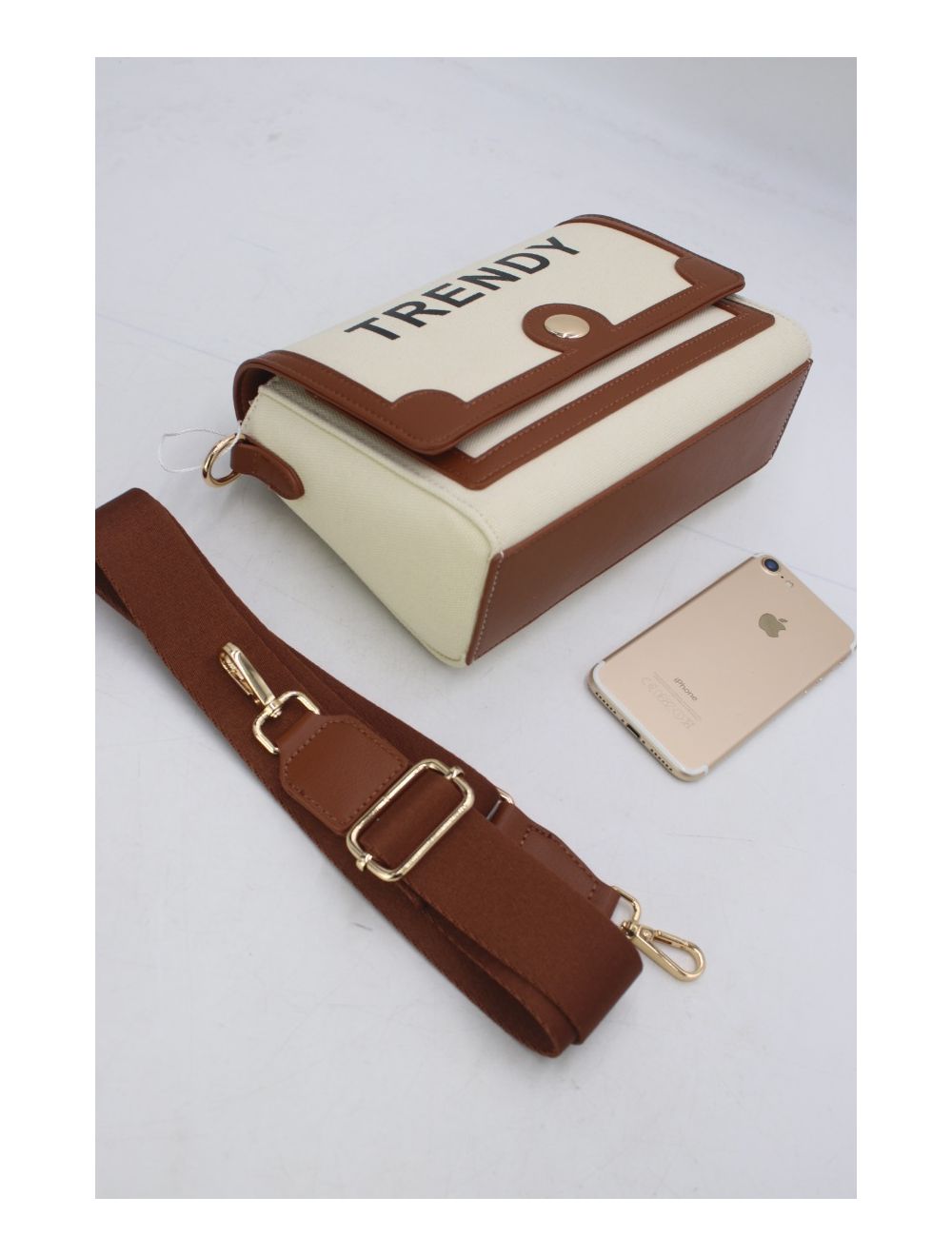 Tom&eva Sac Bandoulière Effet Tissu 24P-6089-Beige/Brown