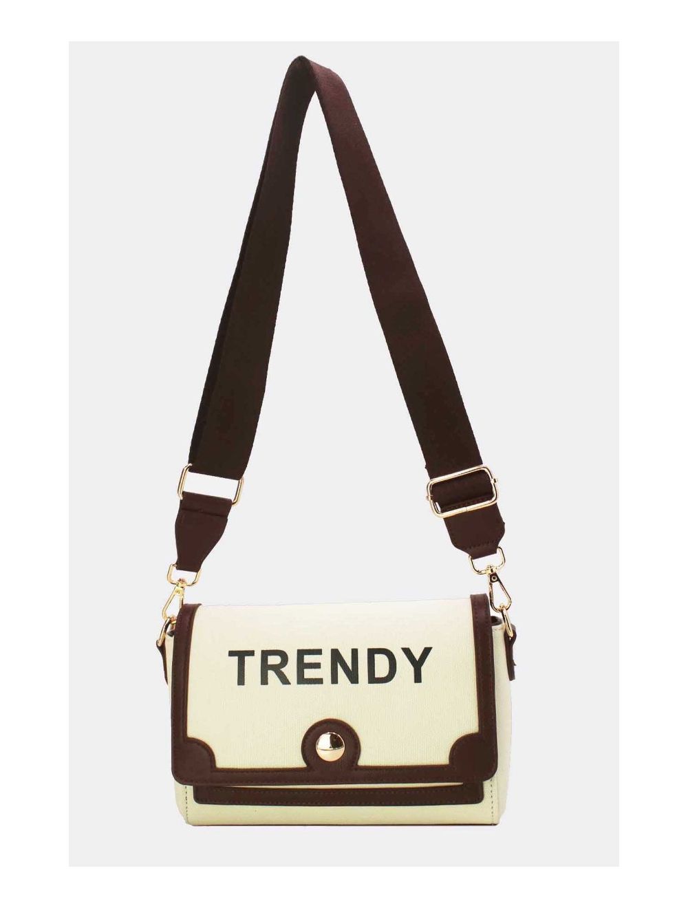 Tom&eva Sac Bandoulière Effet Tissu 24P-6089-Beige/Coffee