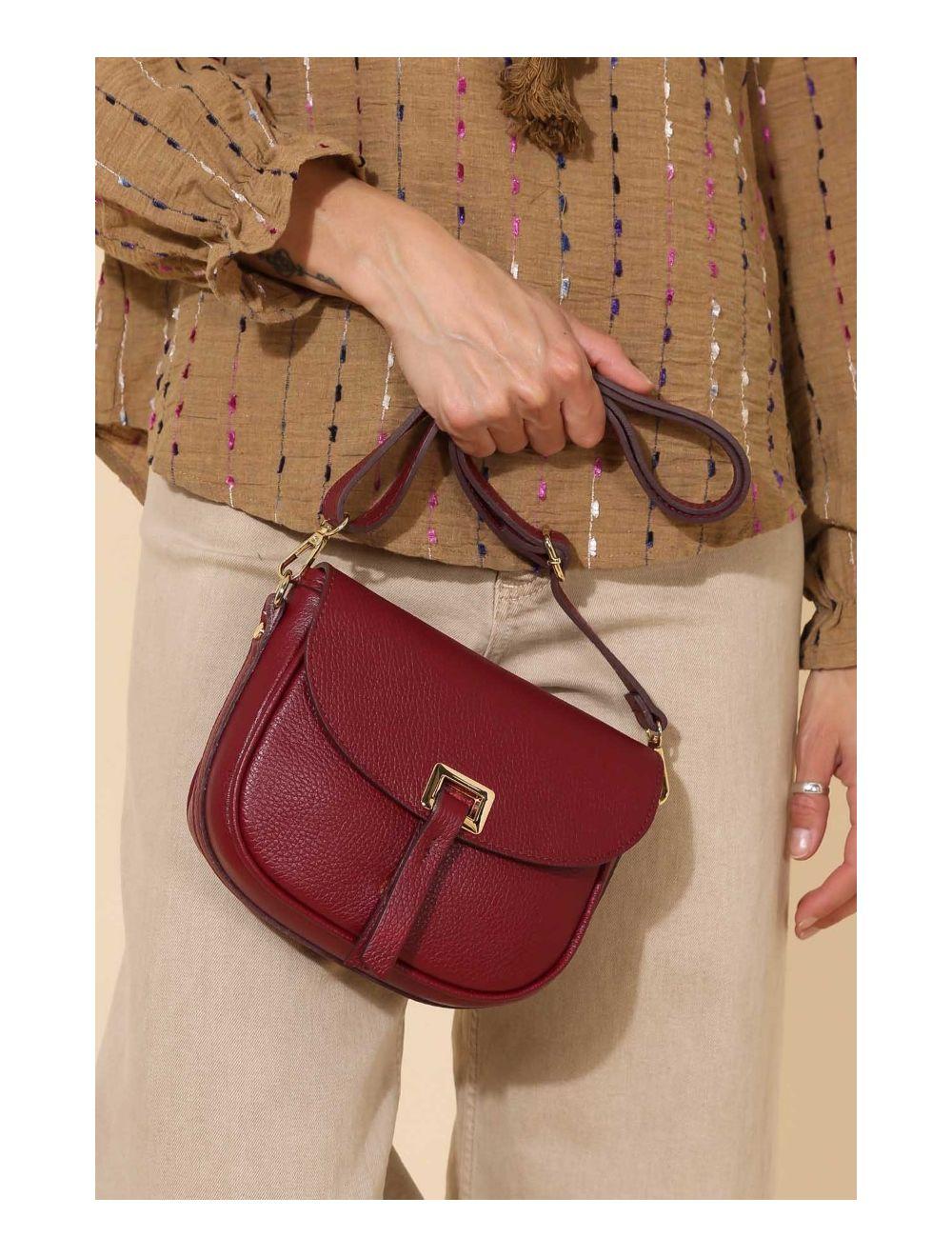 tom&eva Sac Bandoulière En Cuir Vachette Grainée 4143 FANTINE-Bordeaux
