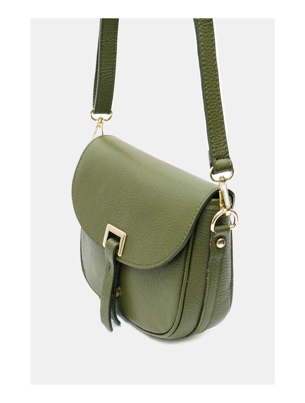 Tom&eva Sac Bandoulière En Cuir Vachette Grainée 4143 FANTINE-Kaki