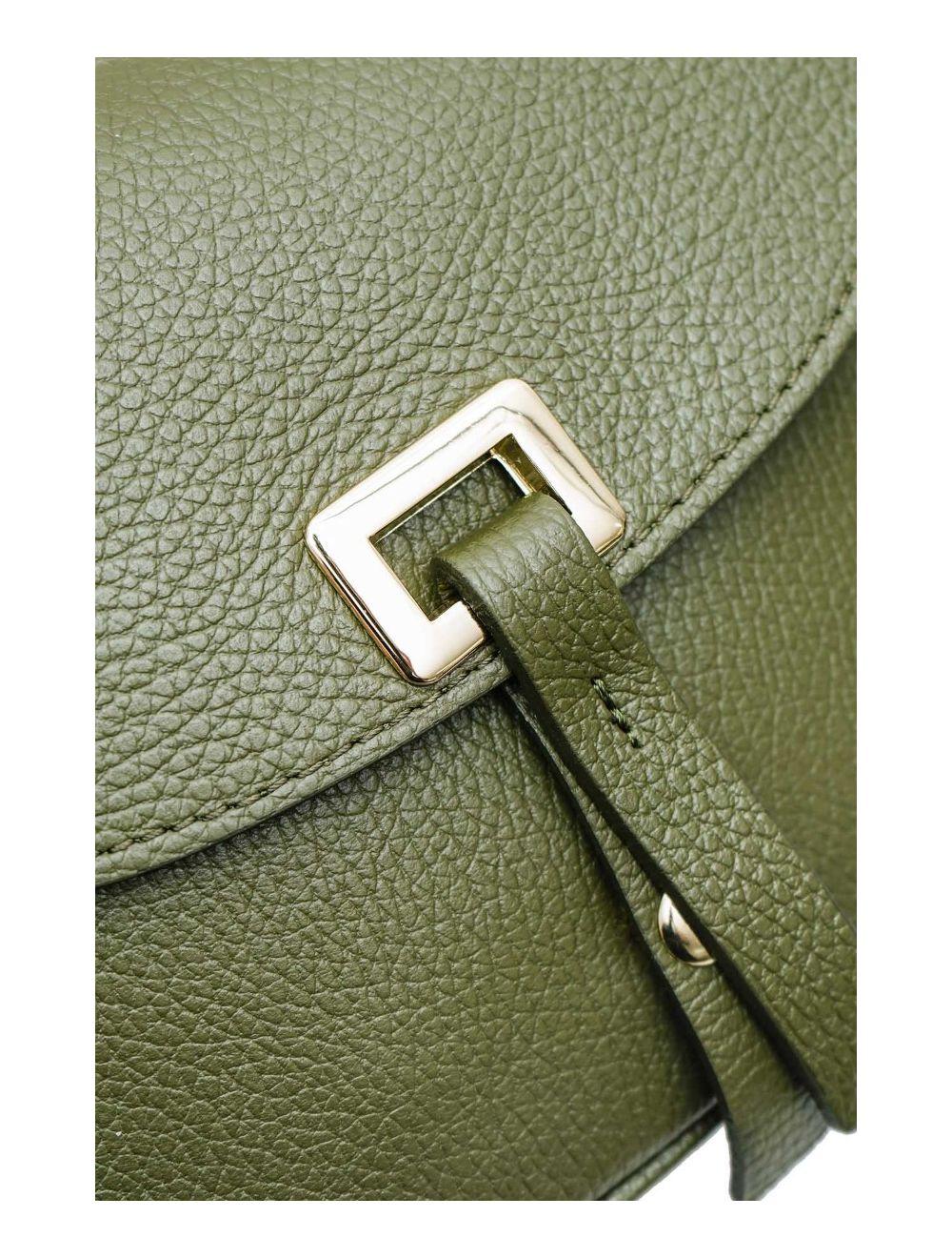Tom&eva Sac Bandoulière En Cuir Vachette Grainée 4143 FANTINE-Kaki