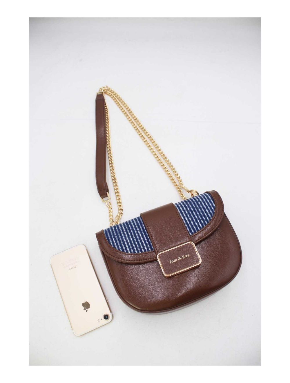 Tom&eva Sac Bandoulière En Jeans 24P-5974-Coffee/L.Blue