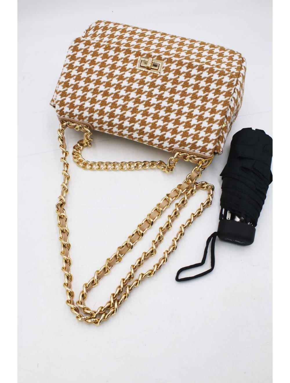 Tom&eva Sac Bandoulière En Tweed Pied-de-poule-21P-5288-Abricot