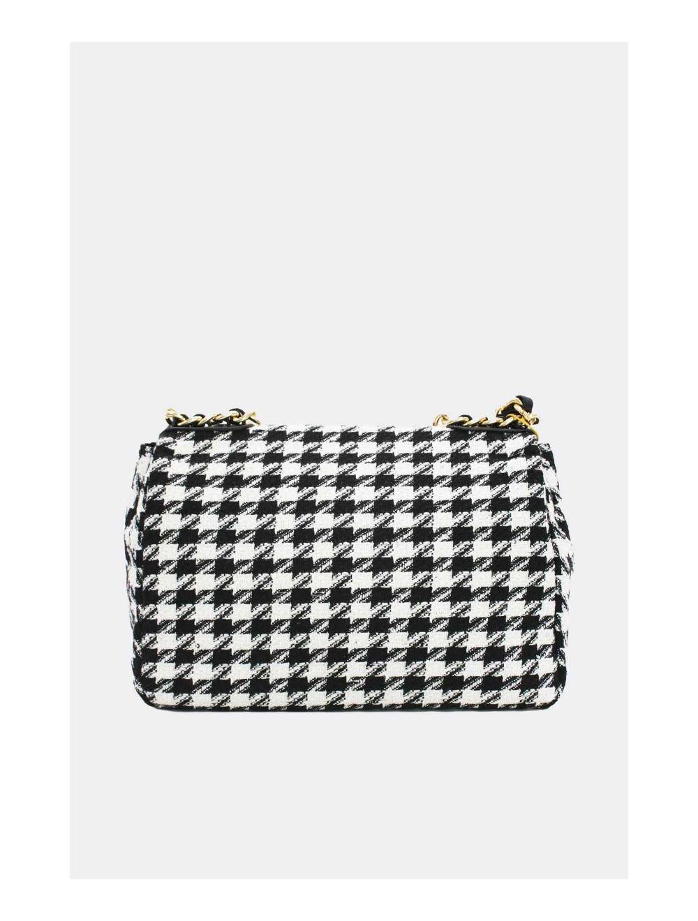 Tom&eva Sac Bandoulière En Tweed Pied-de-poule-21P-5288M-Black/White