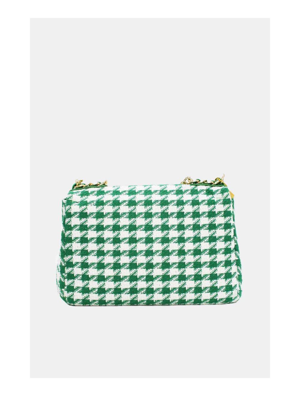 Tom&eva Sac Bandoulière En Tweed Pied-de-poule-21P-5288M-L.Green