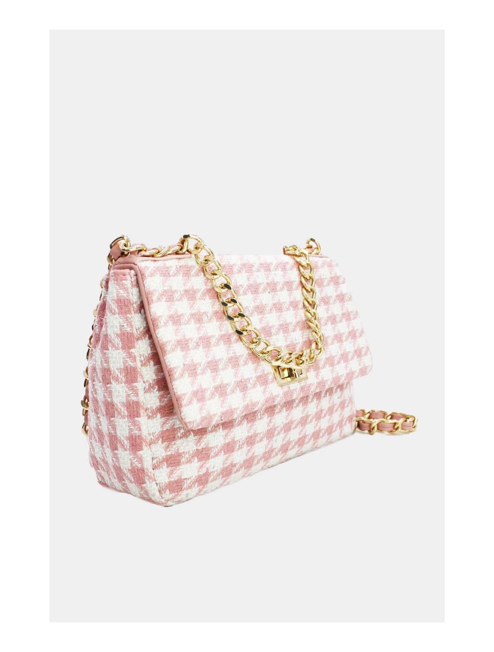 Tom&eva Sac Bandoulière En Tweed Pied-de-poule-21P-5288M-Pink