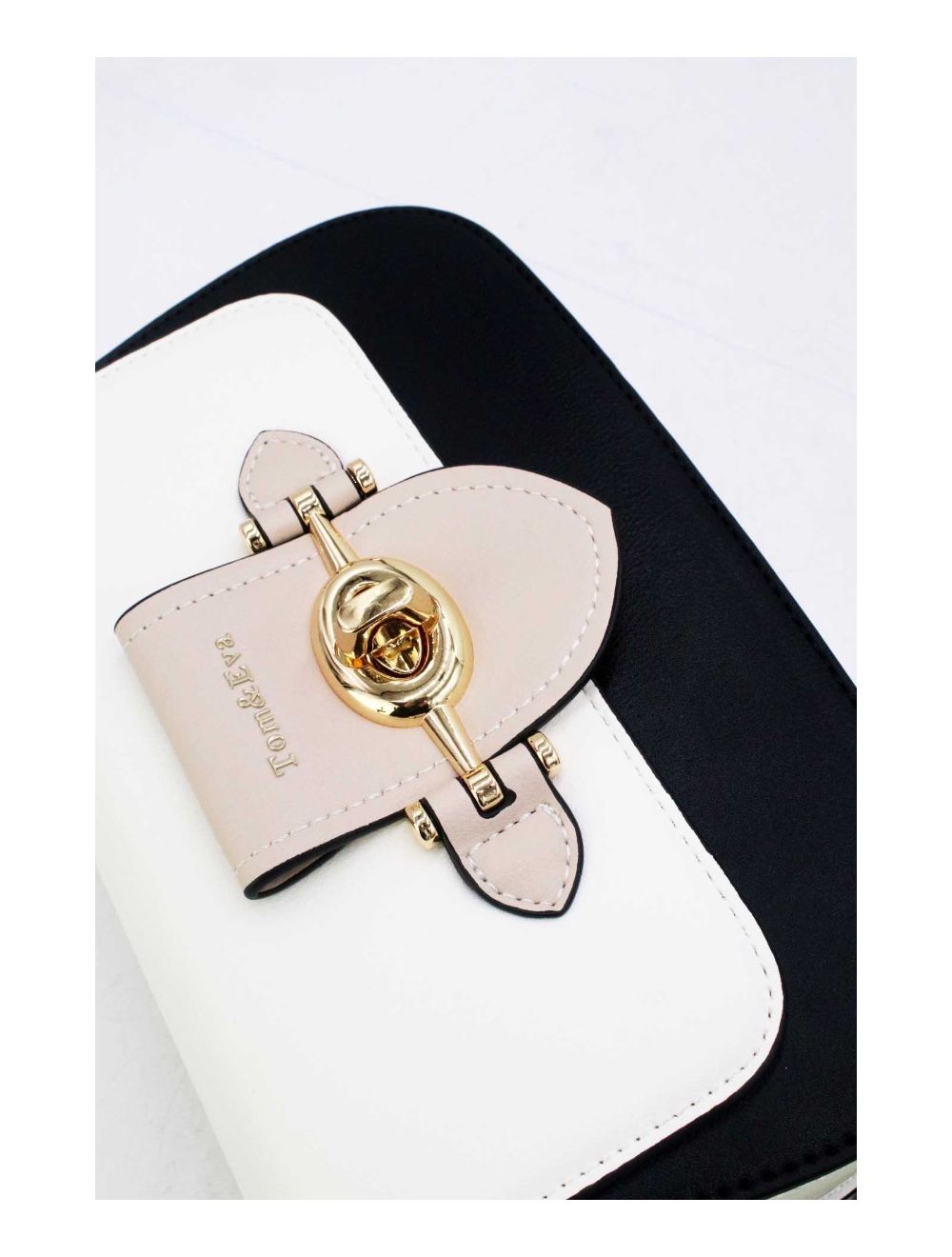 Tom&eva Sac Bandoulière Fermeture Métallique 24B-5892-Black/White