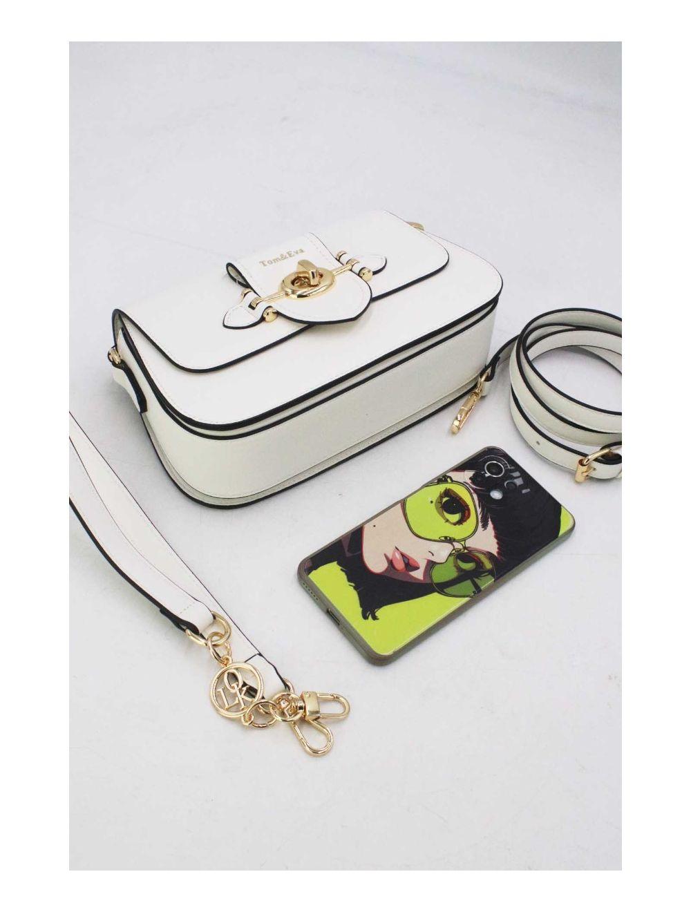 Tom&eva Sac Bandoulière Fermeture Métallique 24B-5892-Blanc