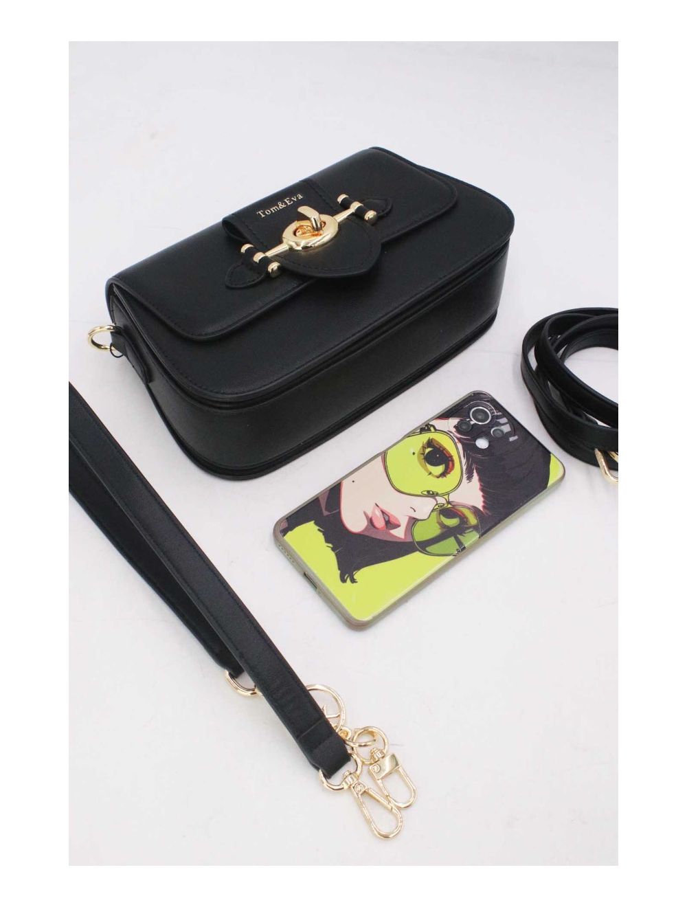 Tom&eva Sac Bandoulière Fermeture Métallique 24B-5892-Noir