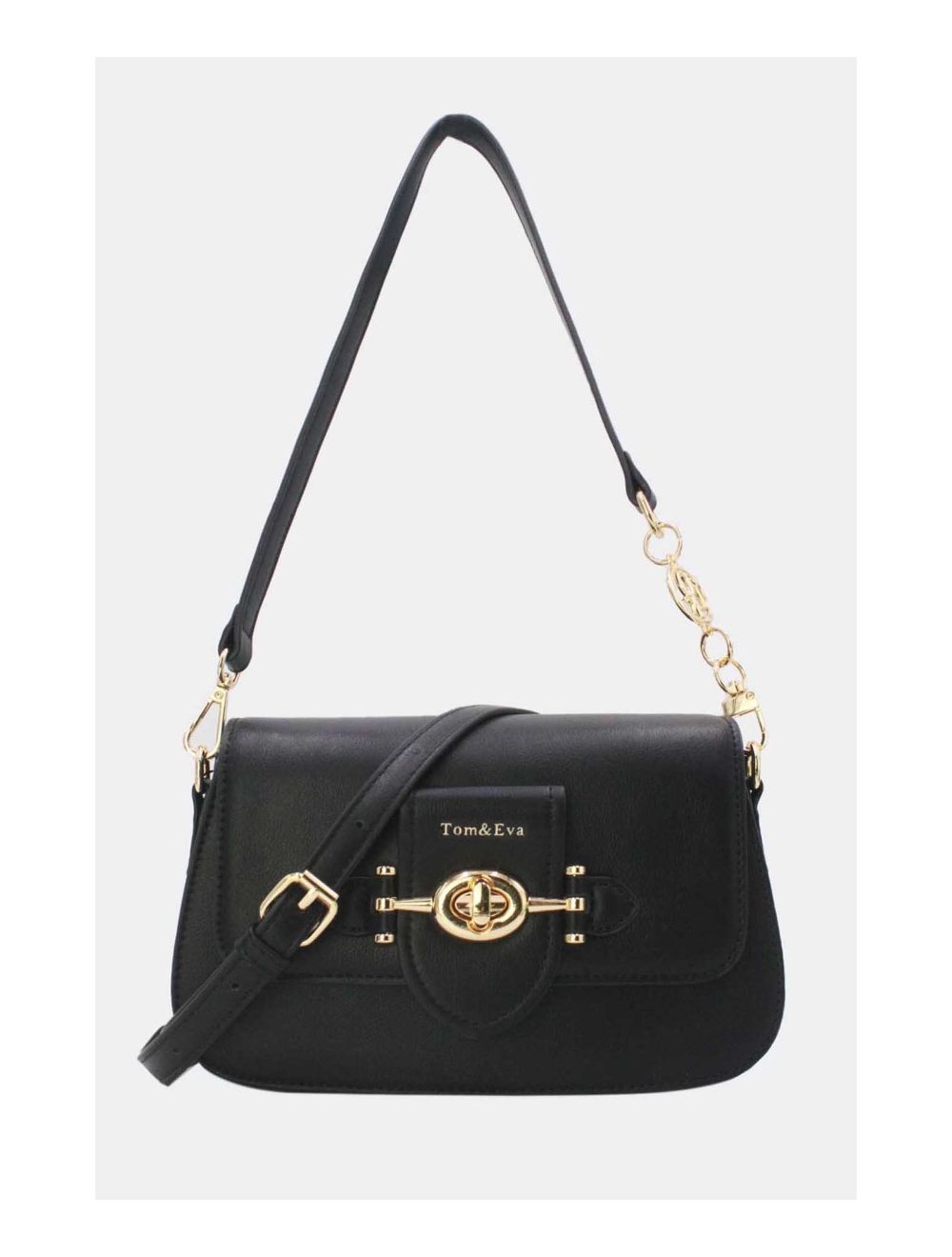 tom&eva Sac Bandoulière Fermeture Métallique 24B-5892-Noir