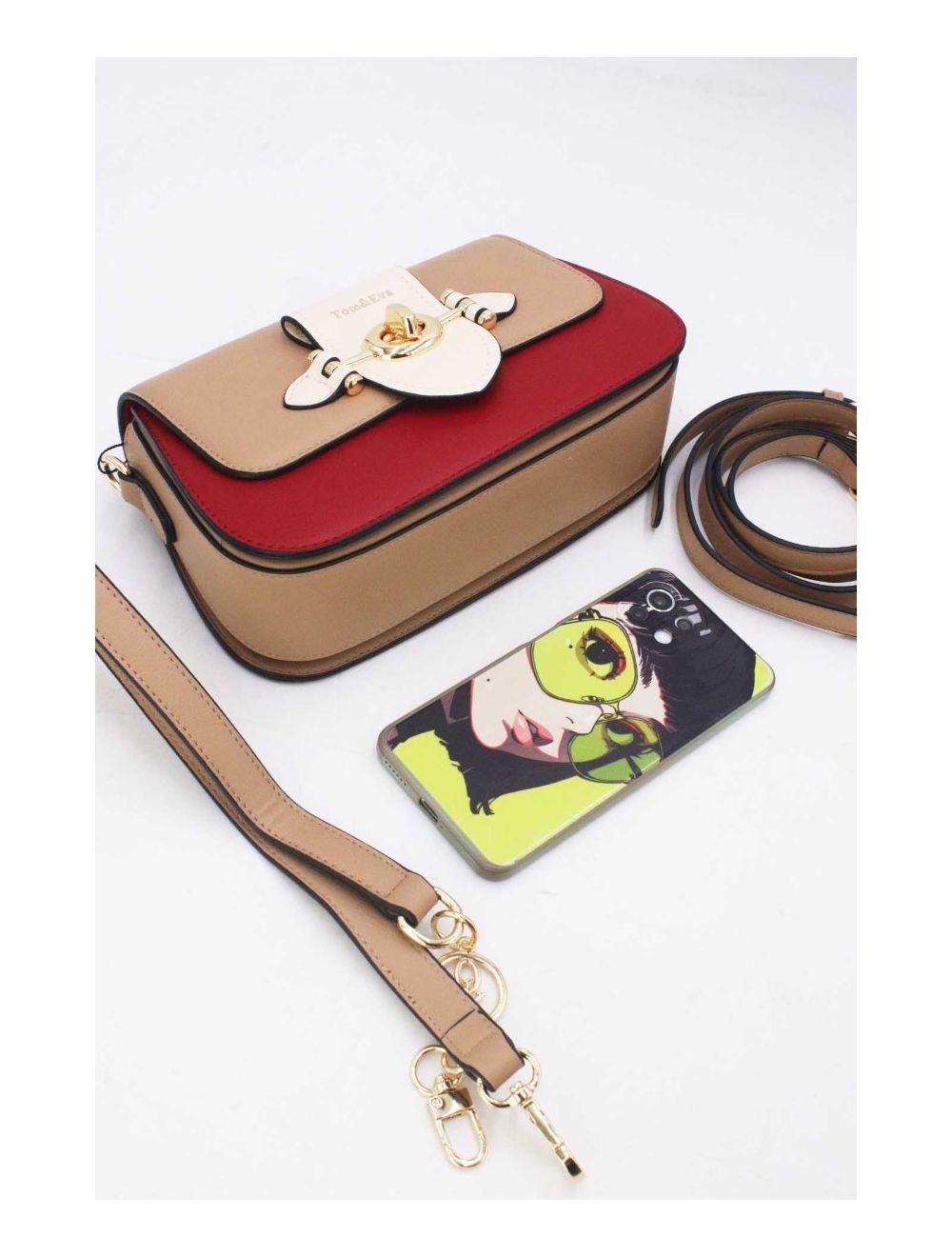 Tom&eva Sac Bandoulière Fermeture Métallique 24B-5892-Red/Apricot