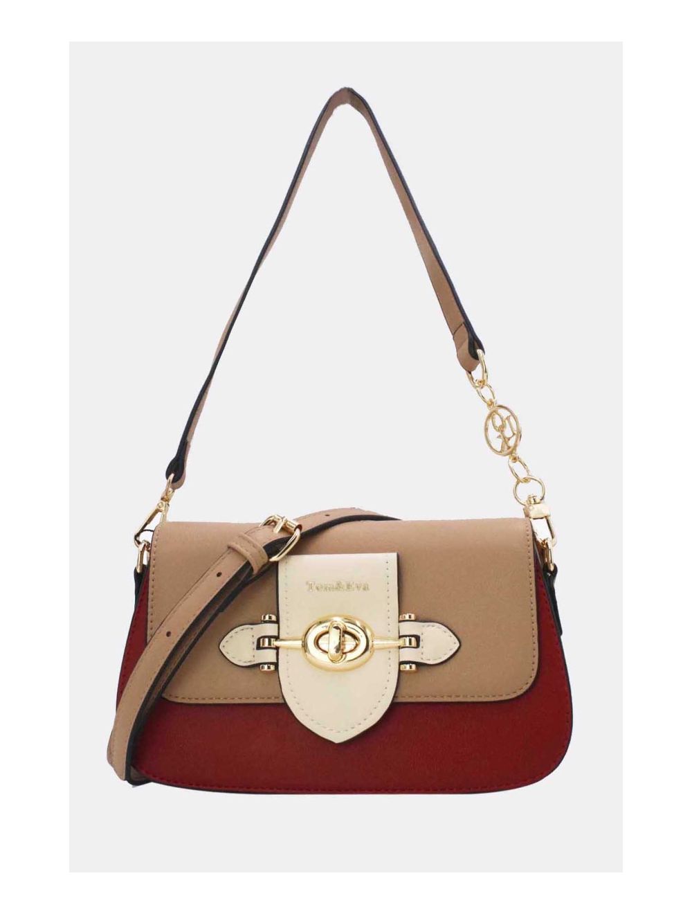 tom&eva Sac Bandoulière Fermeture Métallique 24B-5892-Red/Apricot