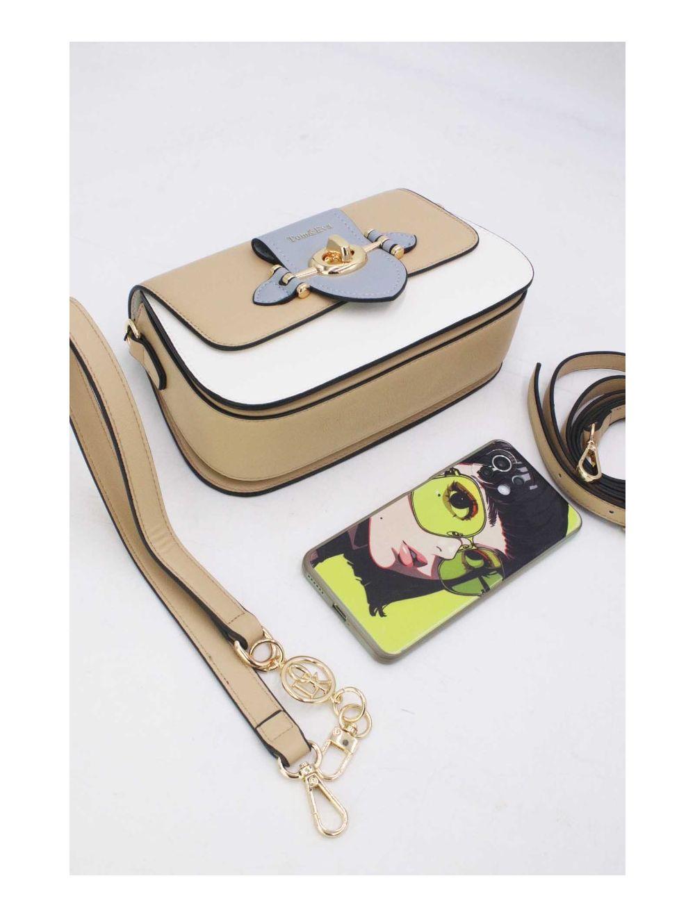 Tom&eva Sac Bandoulière Fermeture Métallique 24B-5892-White/Beige