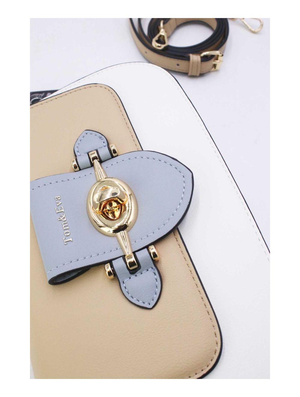 Tom&eva Sac Bandoulière Fermeture Métallique 24B-5892-White/Beige