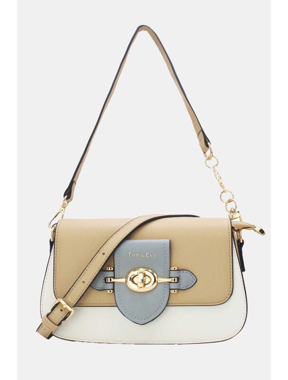 Tom&eva Sac Bandoulière Fermeture Métallique 24B-5892-White/Beige