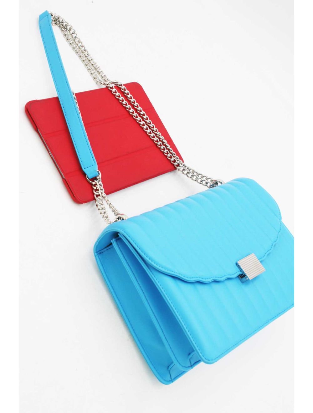 Tom&eva Sac Bandoulière Matelassé à Rabat Ondulé-22B-5550-Bleu