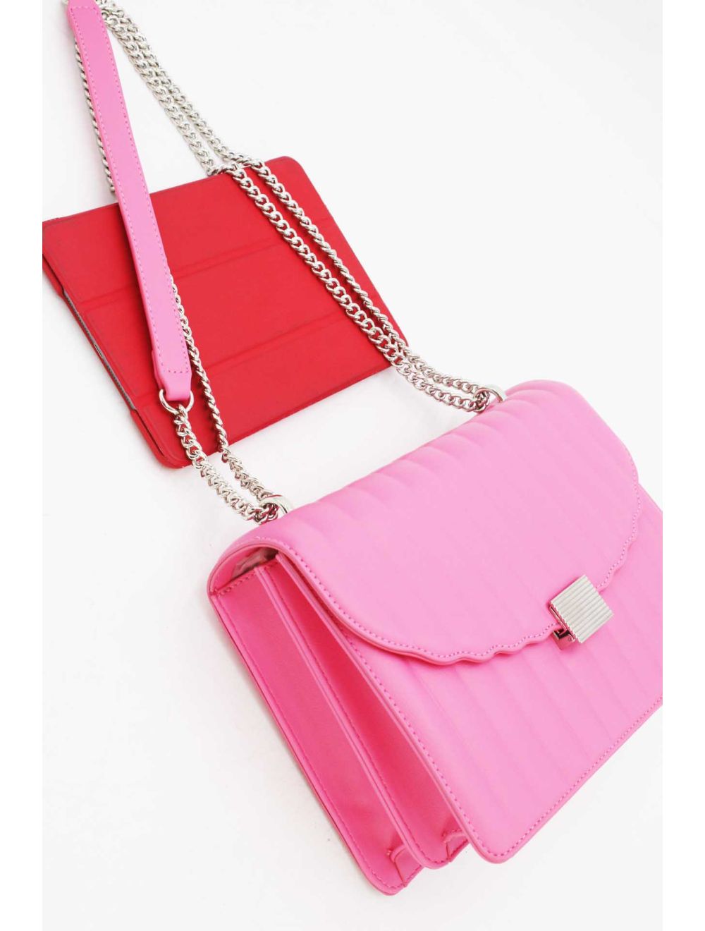 Tom&eva Sac Bandoulière Matelassé à Rabat Ondulé-22B-5550-Pink