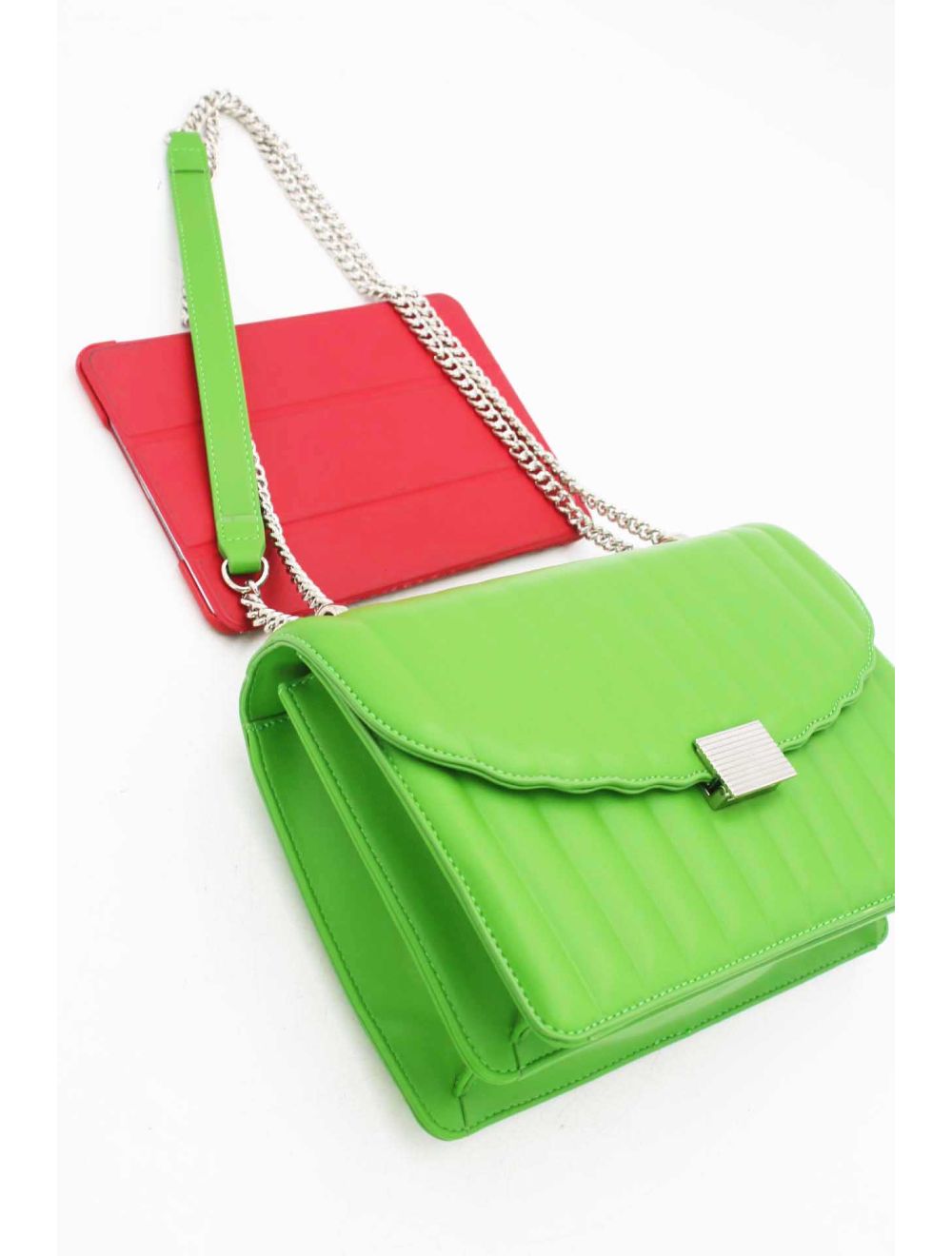 Tom&eva Sac Bandoulière Matelassé à Rabat Ondulé-22B-5550-Vert