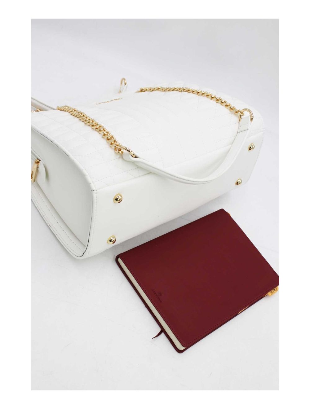 tom&eva Sac Bandoulière Matelassé avec Poche Tablette 11"-6915-White