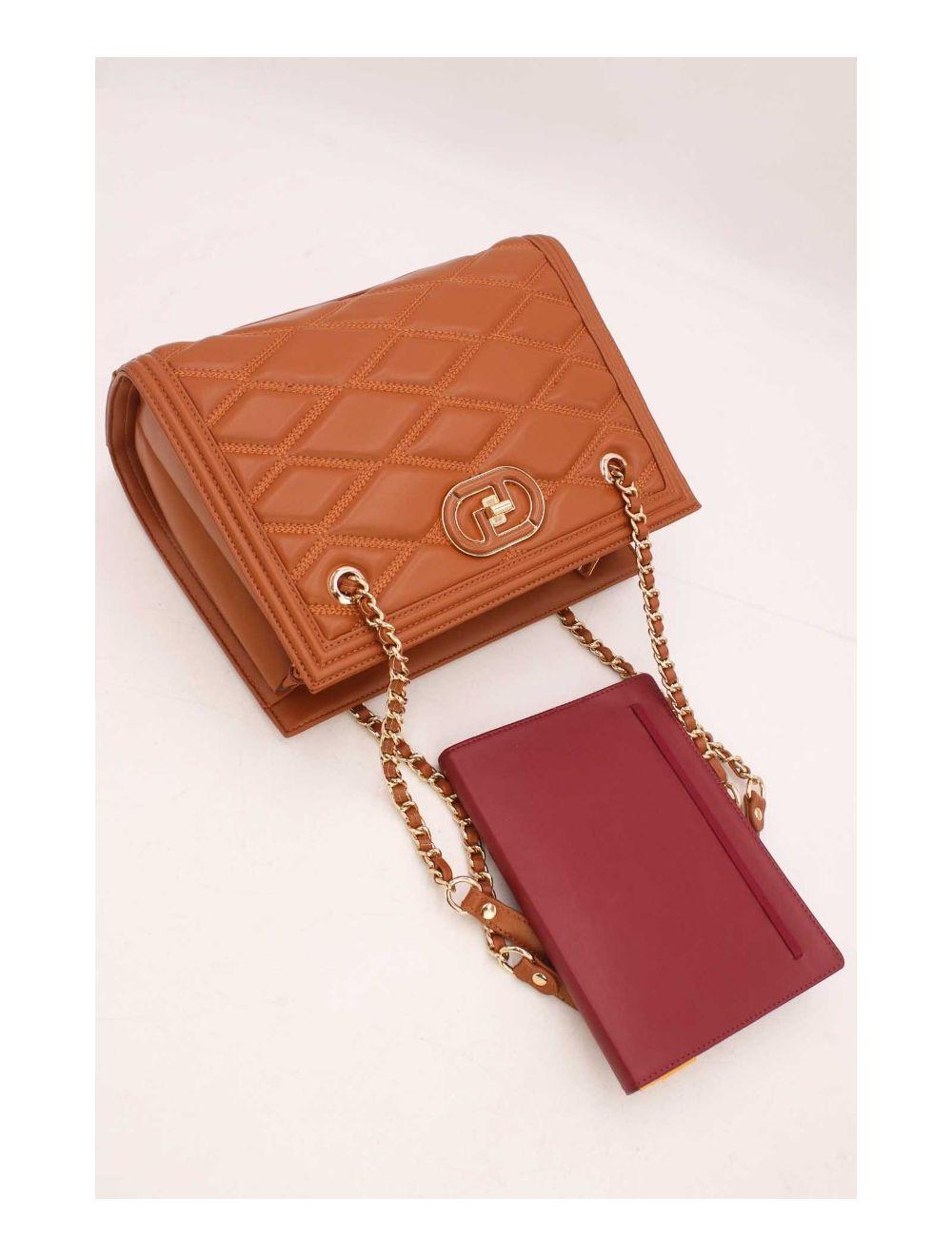 tom&eva Sac Bandoulière Matelassé Chic Femme 22B-5732-Marron