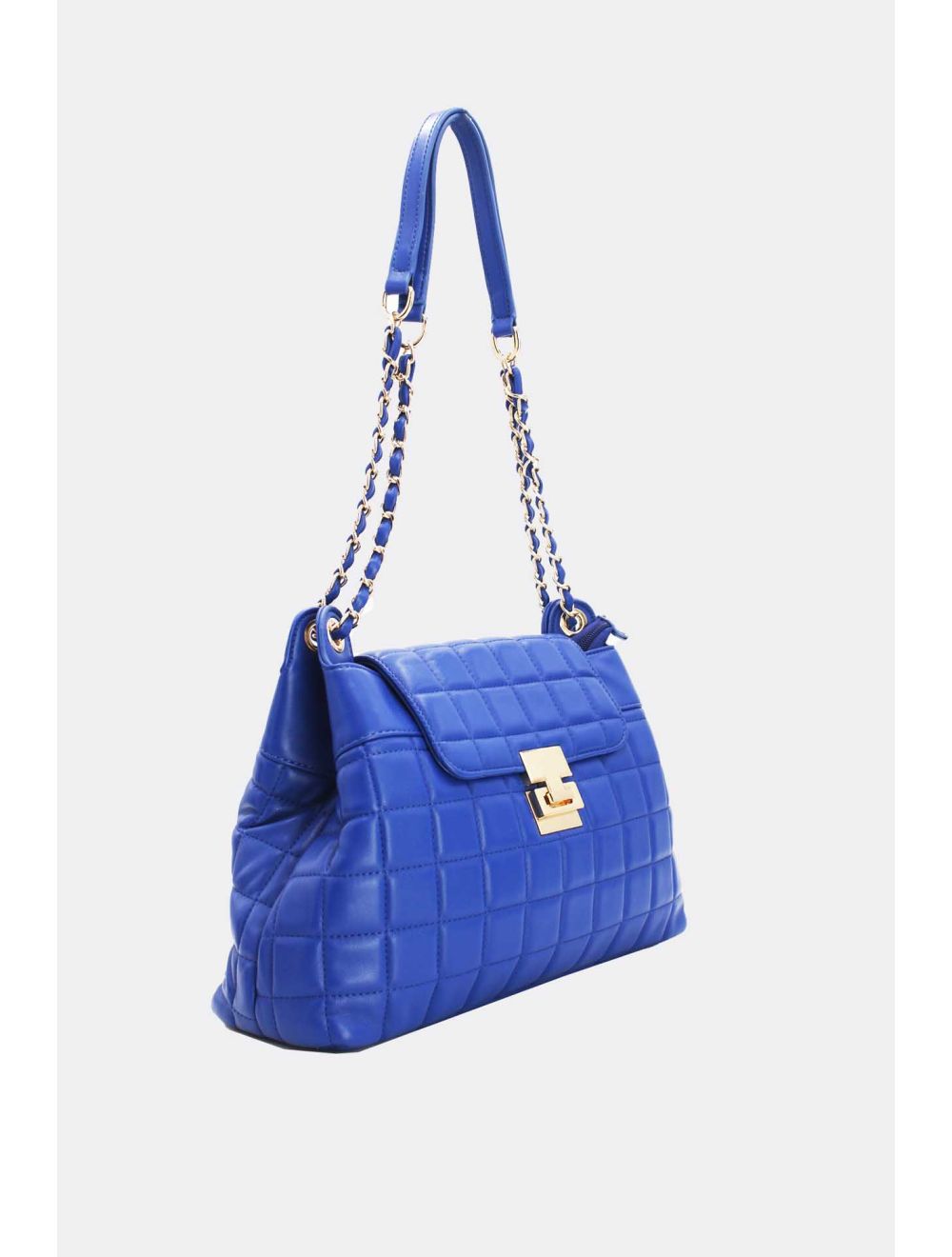 Tom&eva Sac Bandoulière Matelassé Double Porté-6850-Bleu