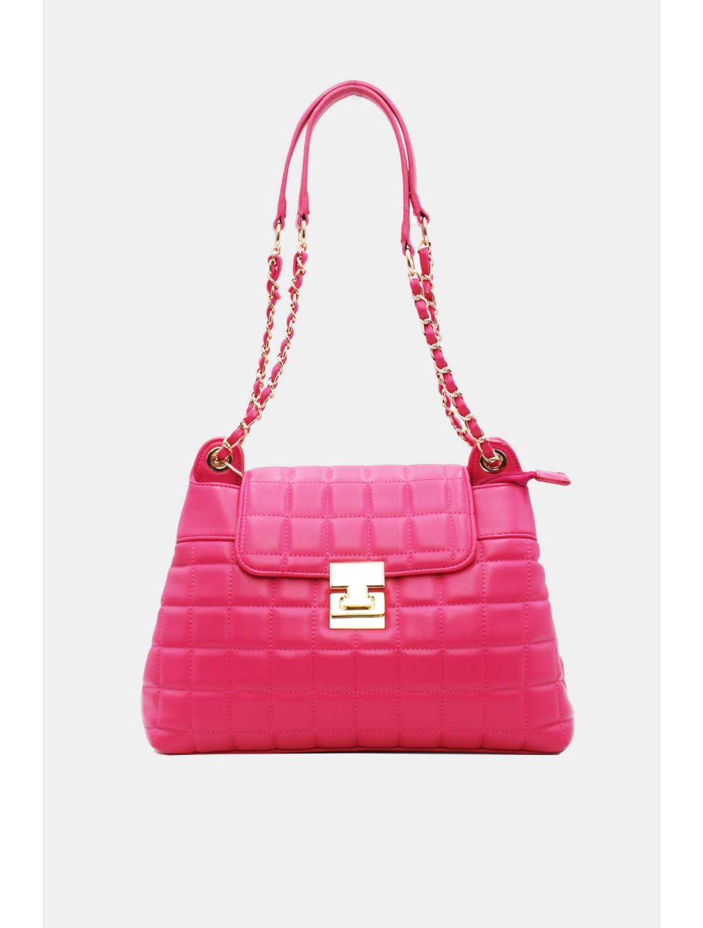 tom&eva Sac Bandoulière Matelassé Double Porté-6850-Rose