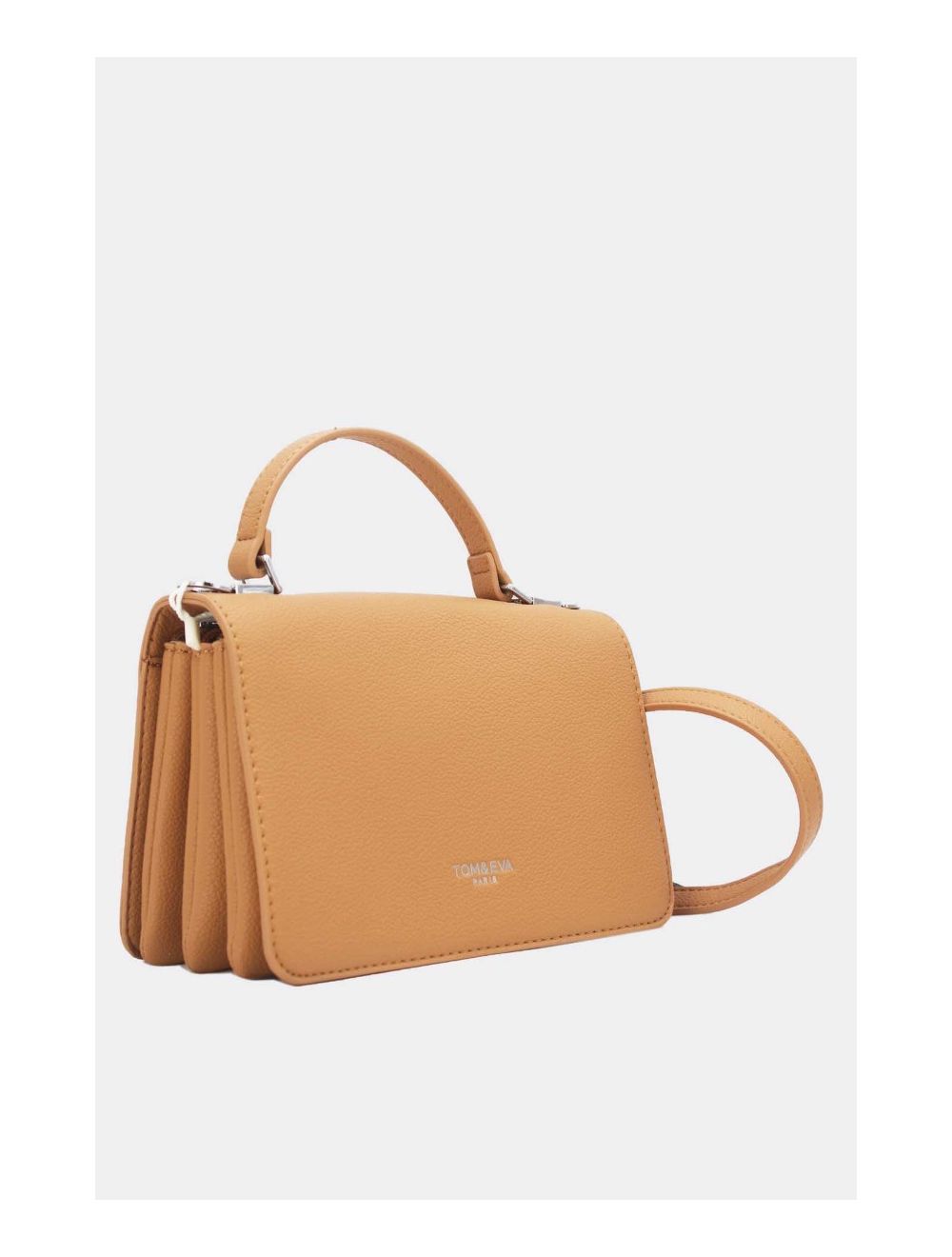 Tom&eva Sac Bandoulière Minimaliste Effet Cuir Grainé 24P-6087-Marron