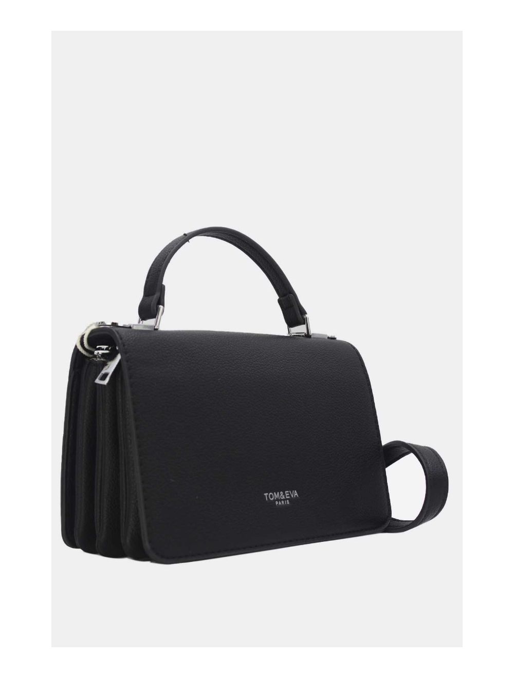 Tom&eva Sac Bandoulière Minimaliste Effet Cuir Grainé 24P-6087-Noir