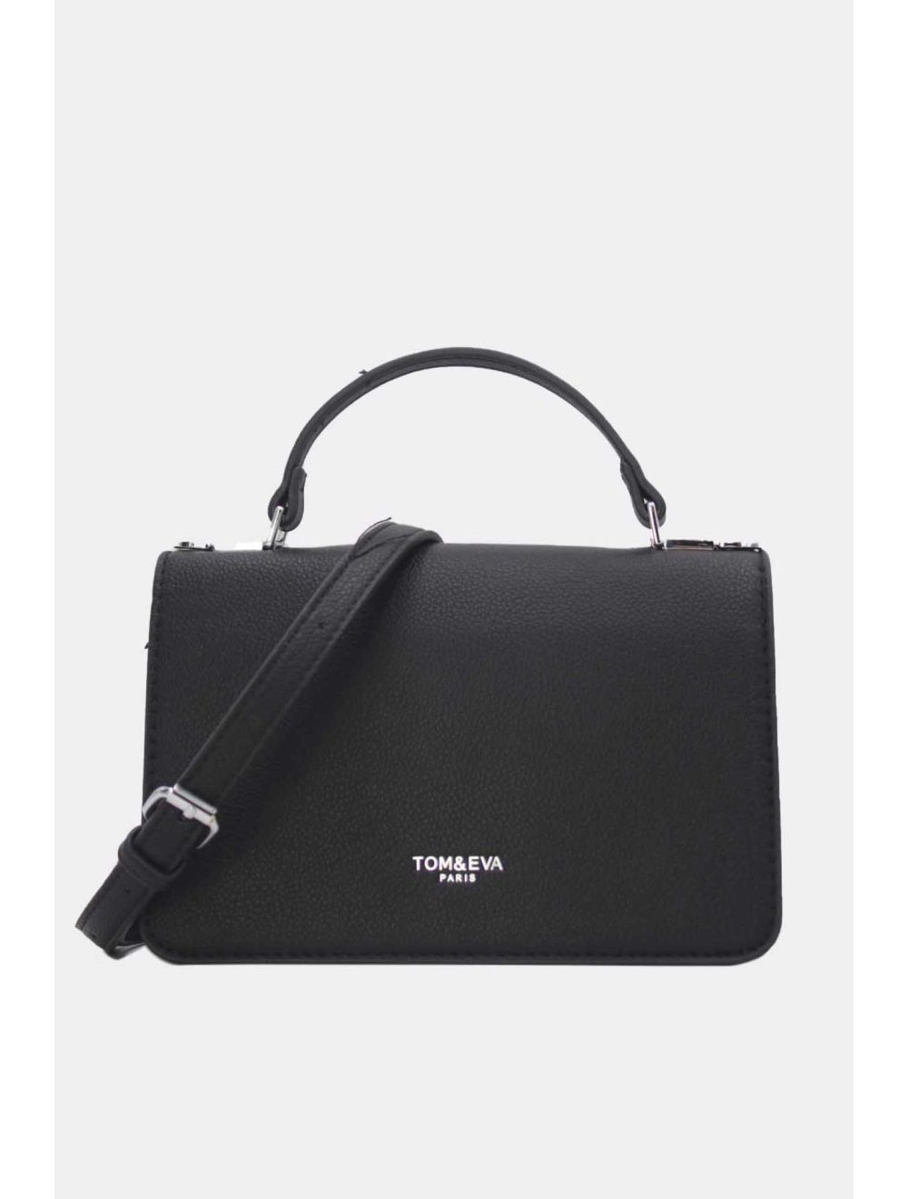 Tom&eva Sac Bandoulière Minimaliste Effet Cuir Grainé 24P-6087-Noir