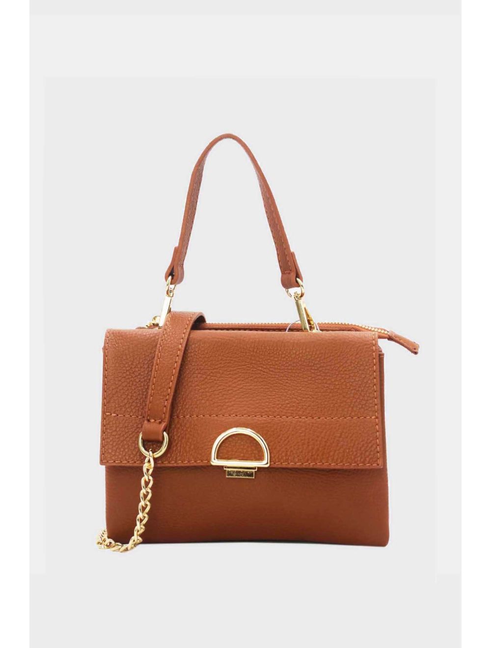 Tom&eva Sac Besace Croûte Cuir De Vachette Grainée 24C-911-Camel