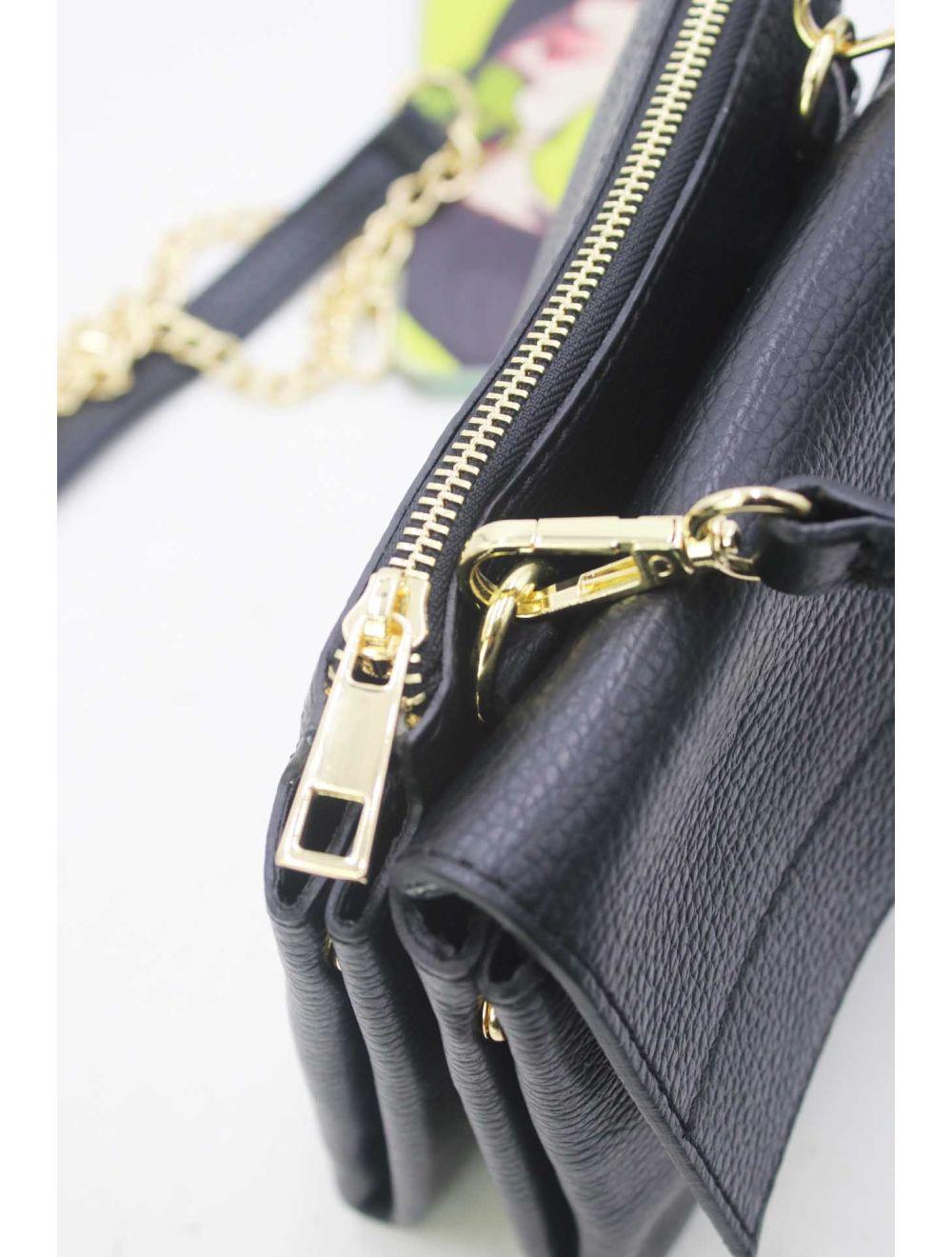 Tom&eva Sac Besace Croûte Cuir De Vachette Grainée 24C-911-Noir
