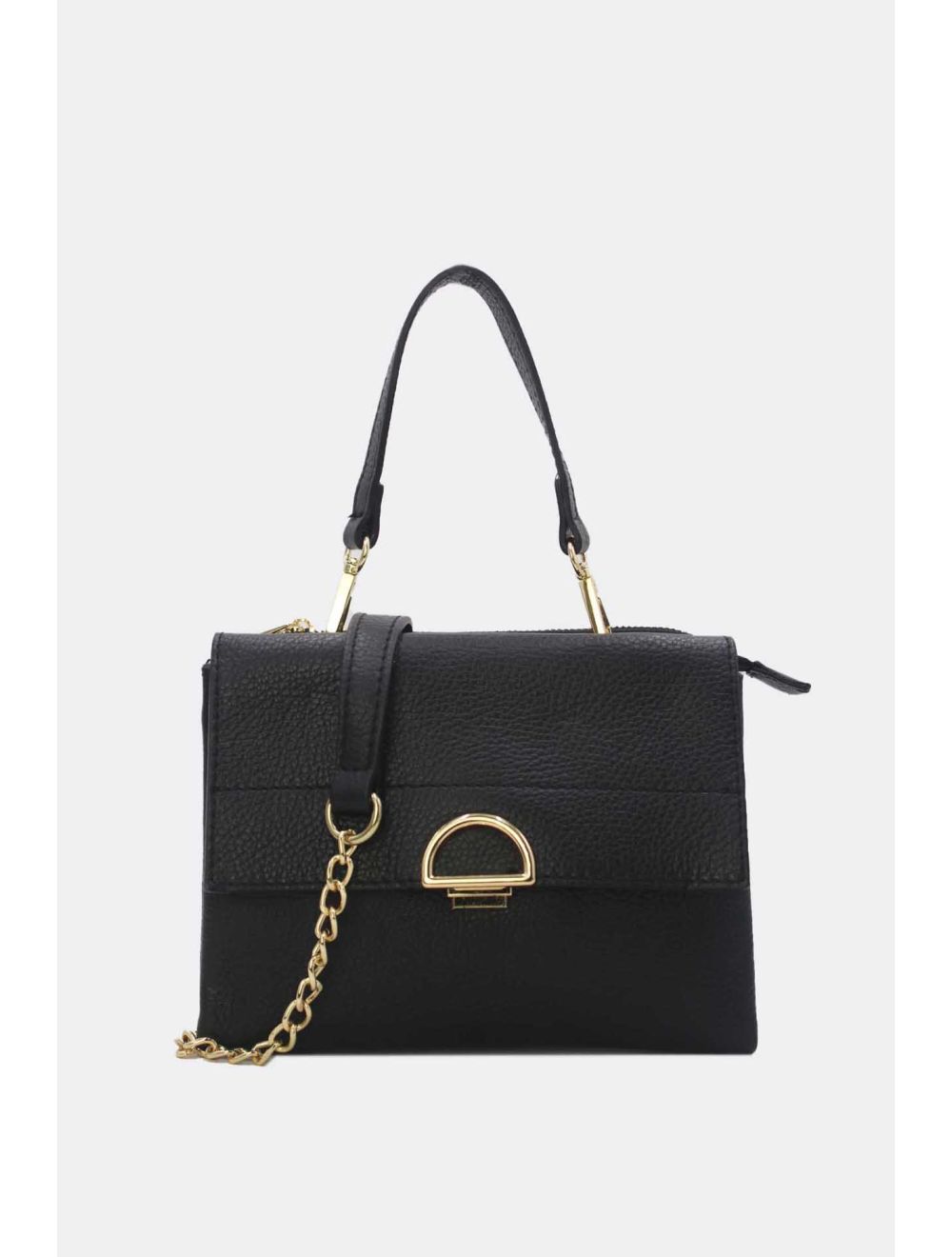 tom&eva Sac Besace Croûte Cuir de Vachette Grainée 24C-911-Noir