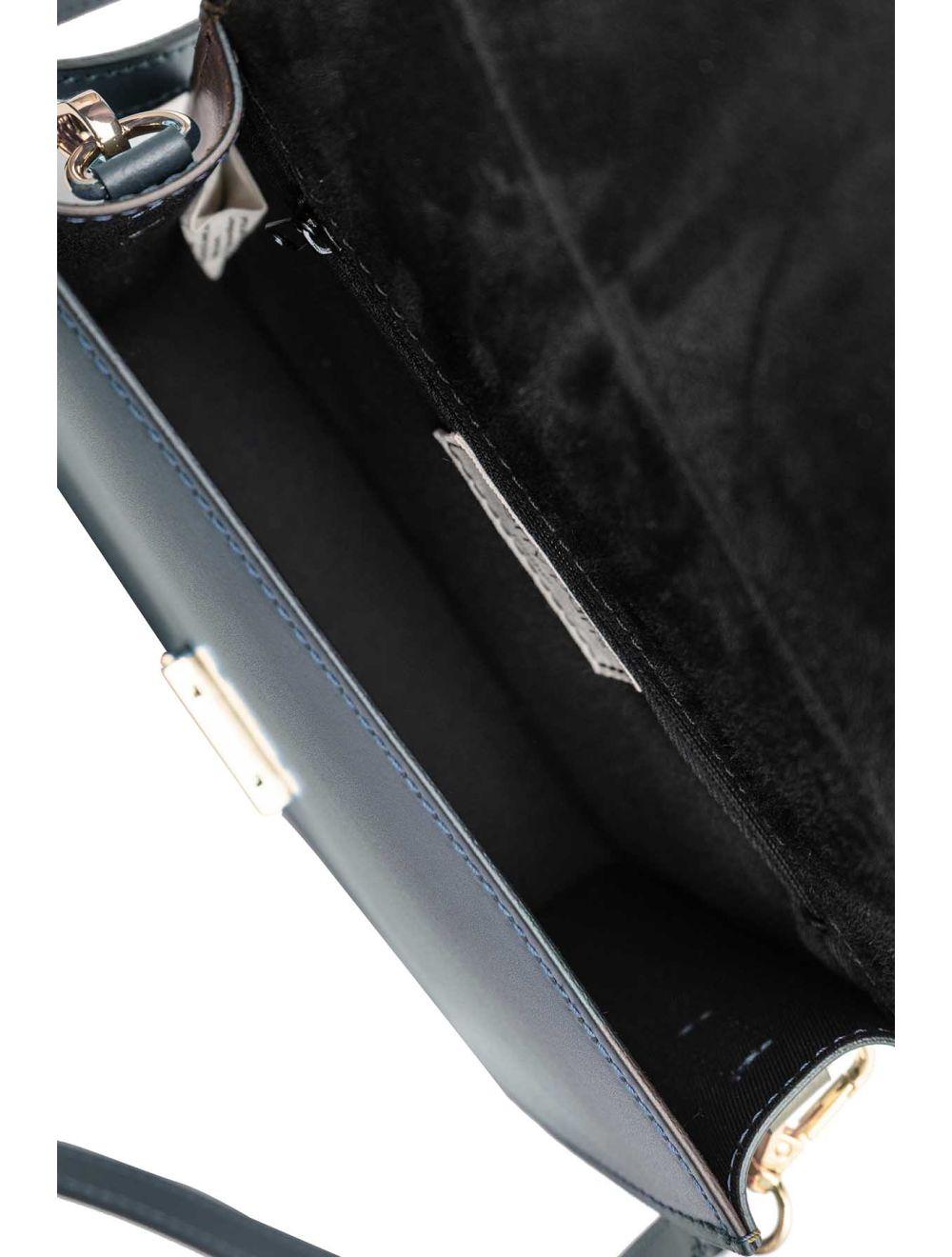 tom&eva Sac Besace Croûte Cuir de Vachette Lisse 4074B MILENA-Petrole