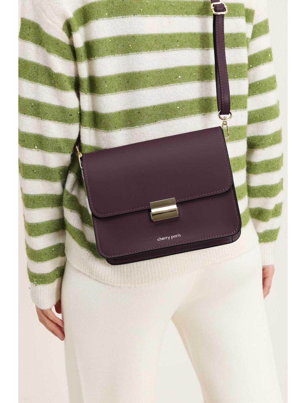 Tom&eva Sac Besace Croûte Cuir De Vachette Lisse 4074B MILENA-Bordeaux