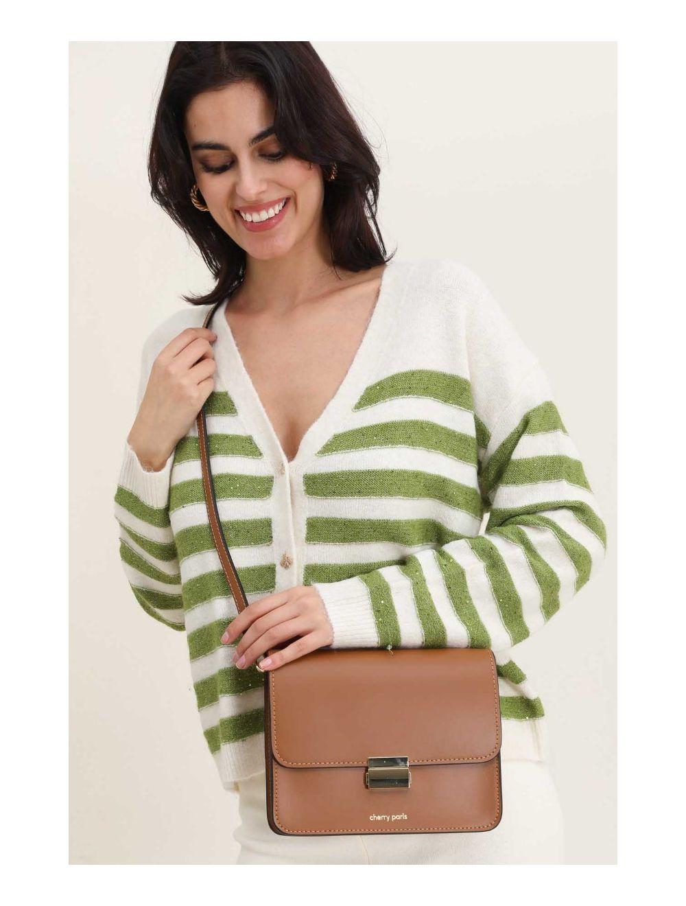 tom&eva Sac Besace Croûte Cuir de Vachette Lisse 4074B MILENA-Camel