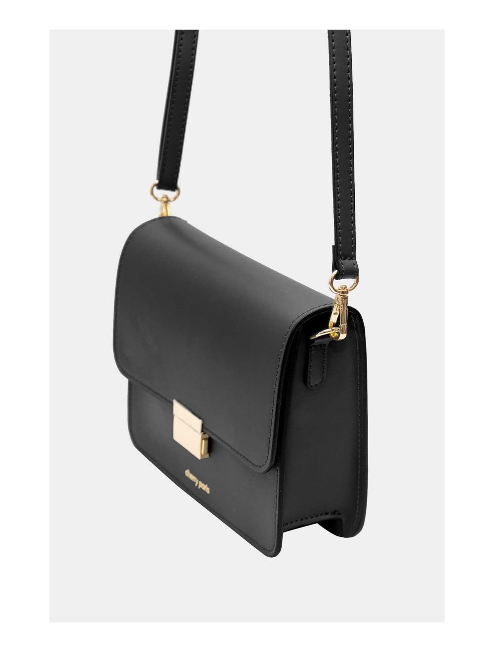 Tom&eva Sac Besace Croûte Cuir De Vachette Lisse 4074B MILENA-Black