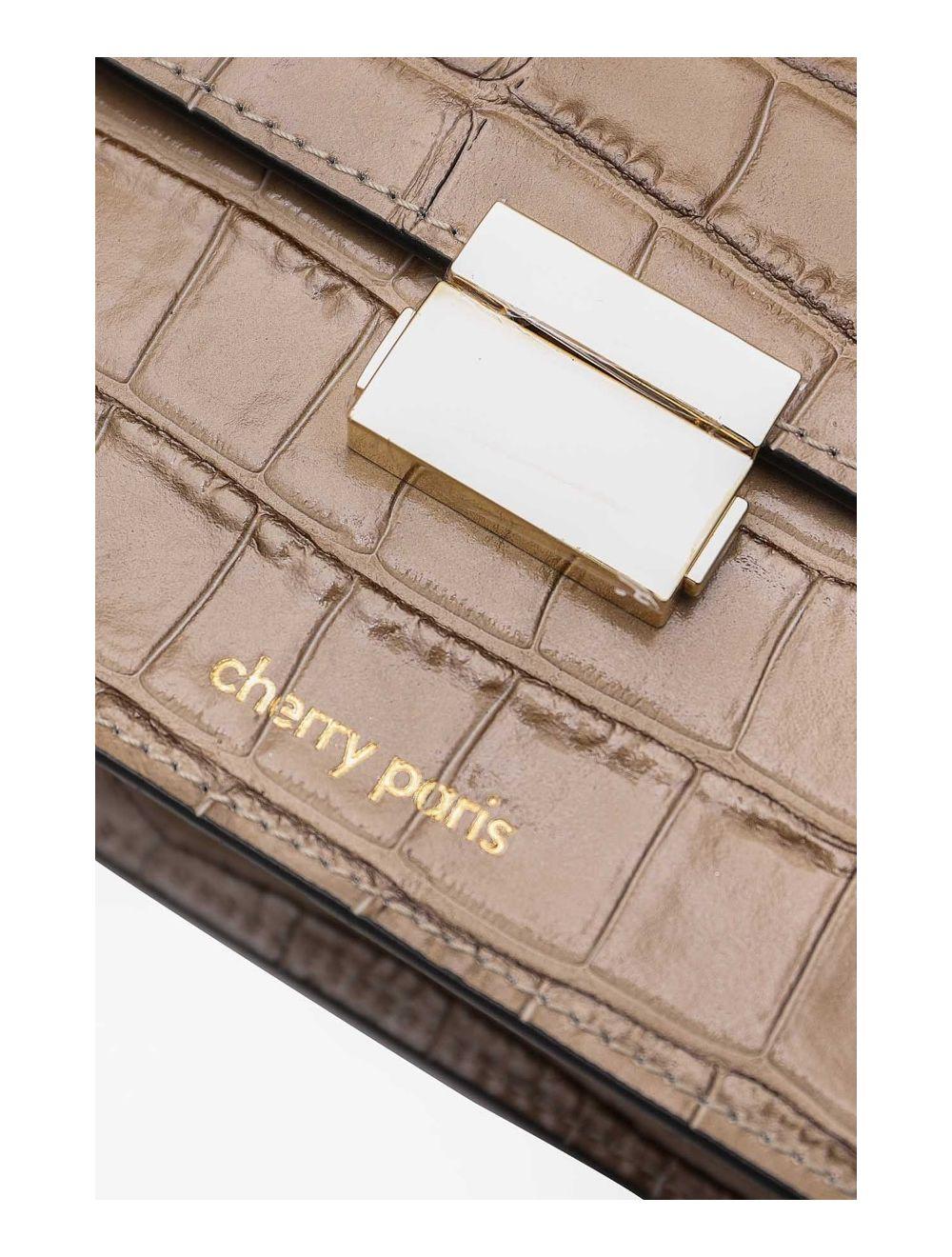 Tom&eva Sac Besace Croûte Cuir De Vachette Motif Croco 4074 MILENA CROCO-Taupe