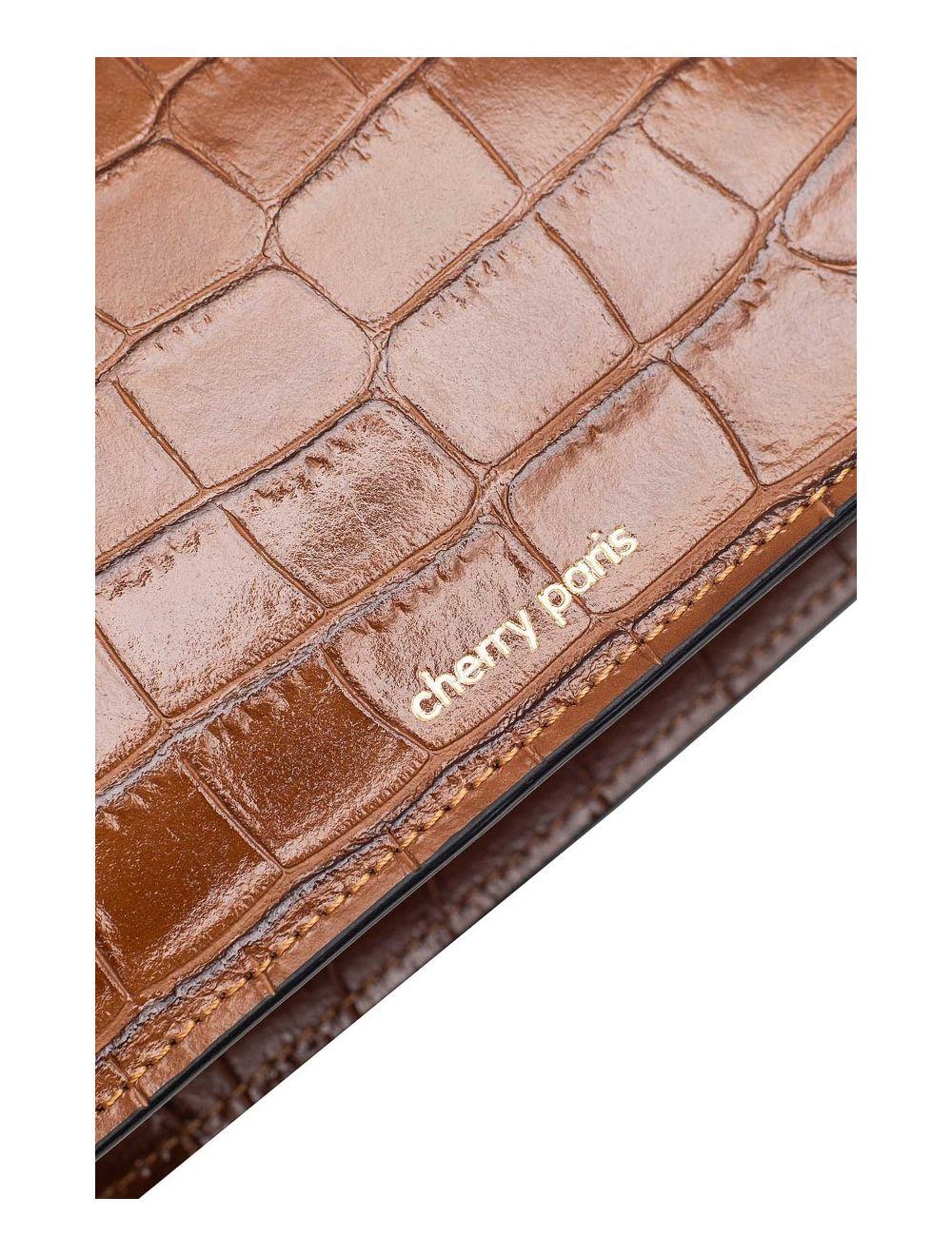 tom&eva Sac Besace Croûte Cuir de Vachette Motif Croco 4074 MILENA CROCO-Camel