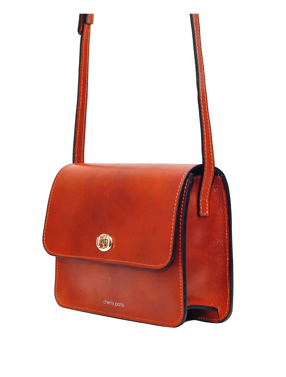 Tom&eva Sac Besace En Cuir De Vachette Collet HELOISE 4010-Camel