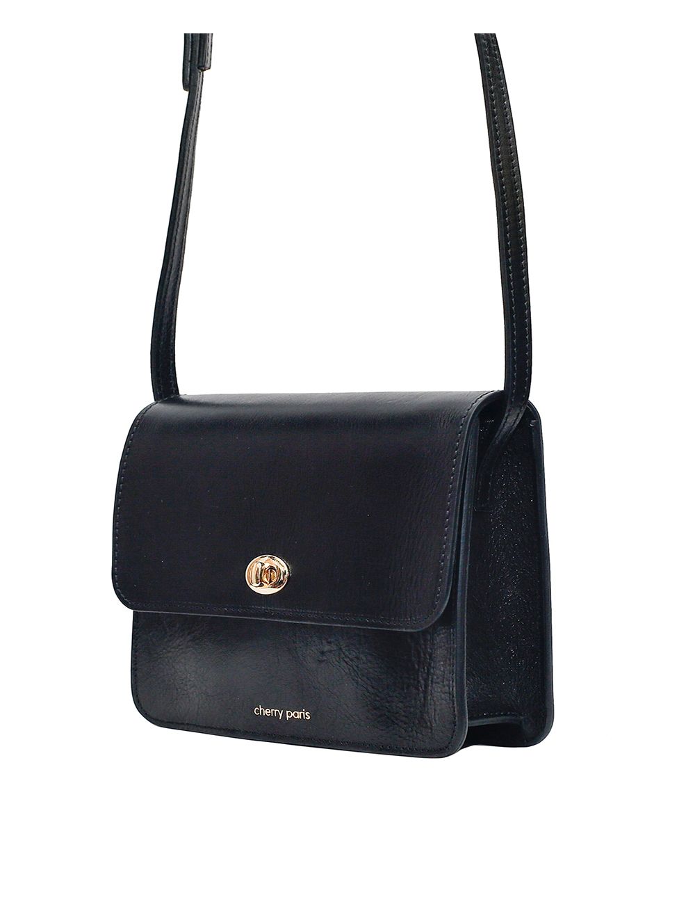 Tom&eva Sac Besace En Cuir De Vachette Collet HELOISE 4010-Black